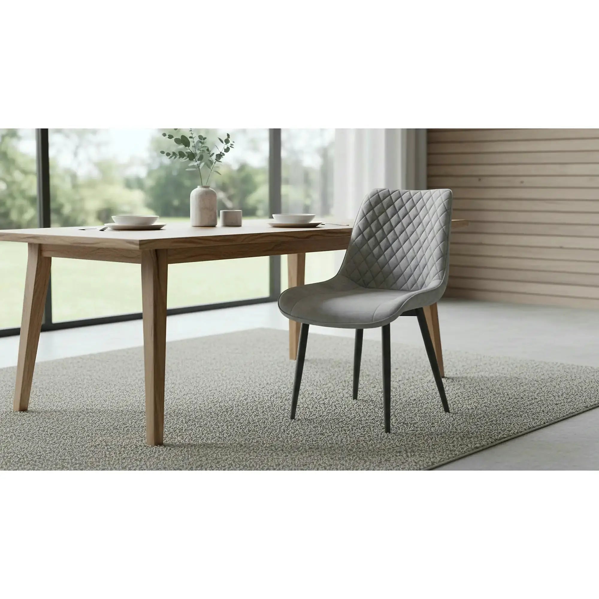 Scaun ZAINA TIP 1, gri deschis/negru, stofa catifelata/metal, 50x64x84 cm