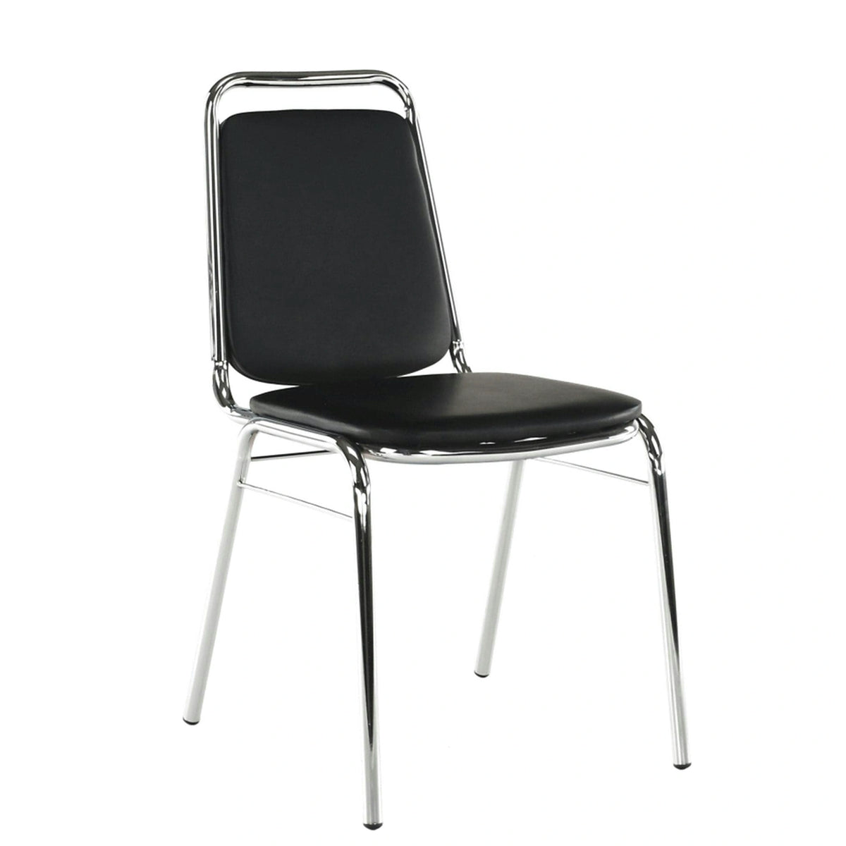 Scaun ZEKI, negru, piele ecologica/metal, 45x58x82 cm