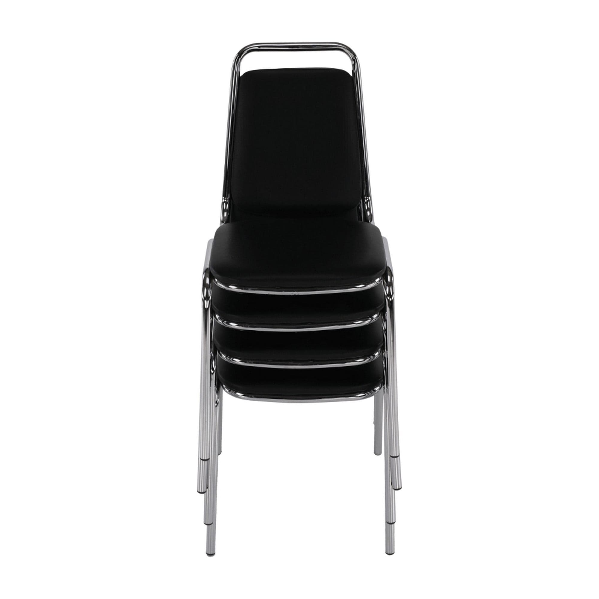 Scaun ZEKI, negru, piele ecologica/metal, 45x58x82 cm
