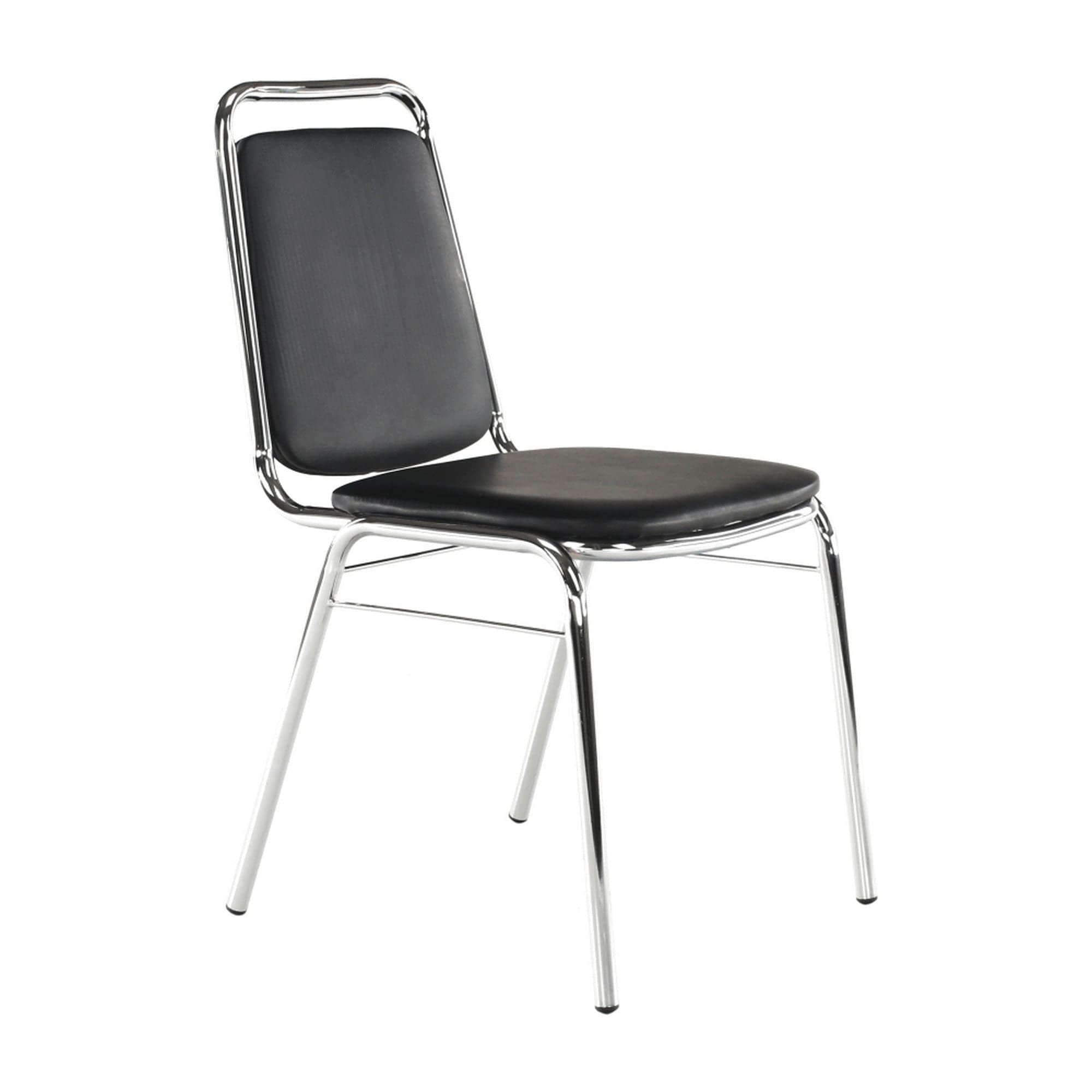 Scaun ZEKI, negru, piele ecologica/metal, 45x58x82 cm