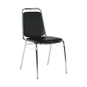 Scaun ZEKI, negru, piele ecologica/metal, 45x58x82 cm