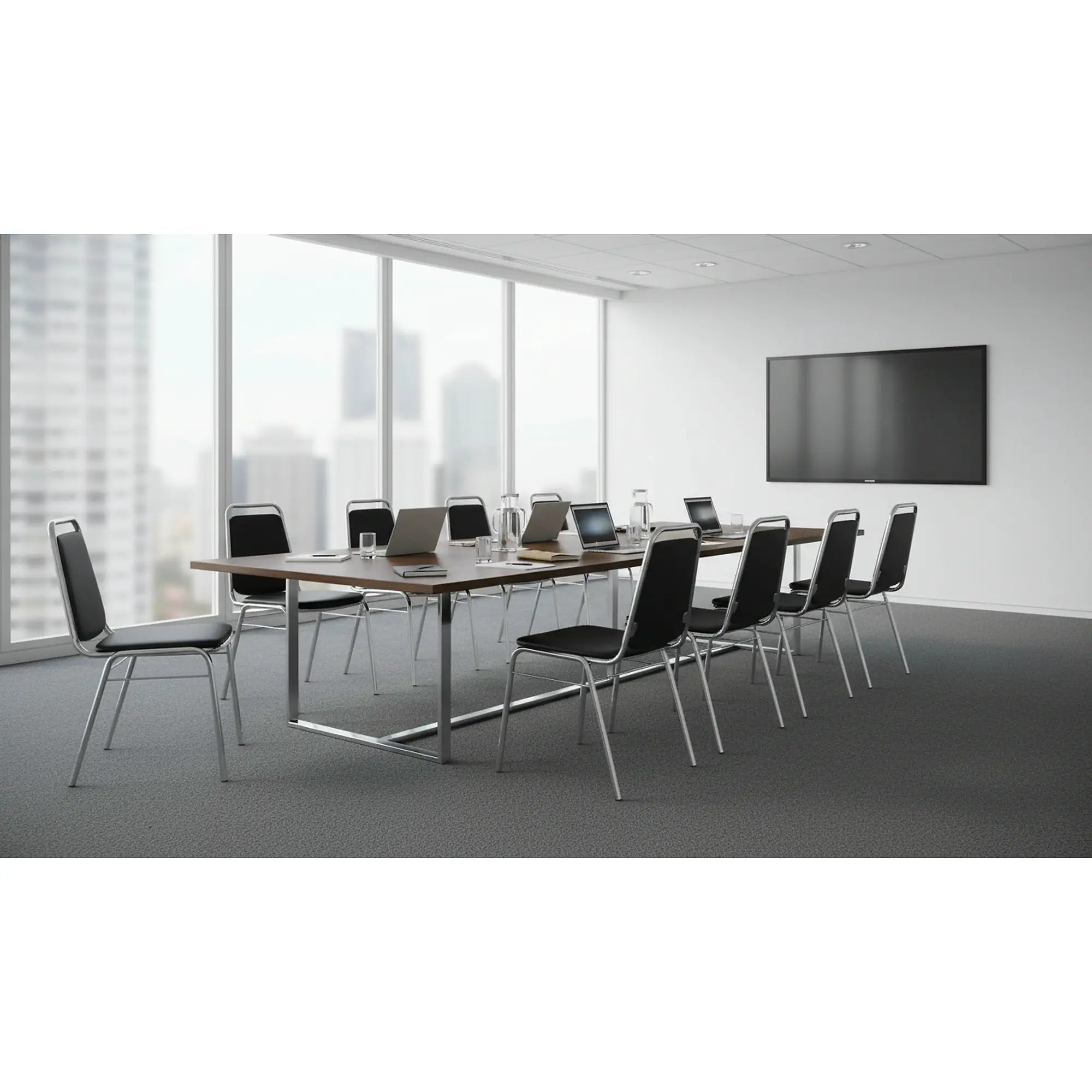Scaun ZEKI, negru, piele ecologica/metal, 45x58x82 cm