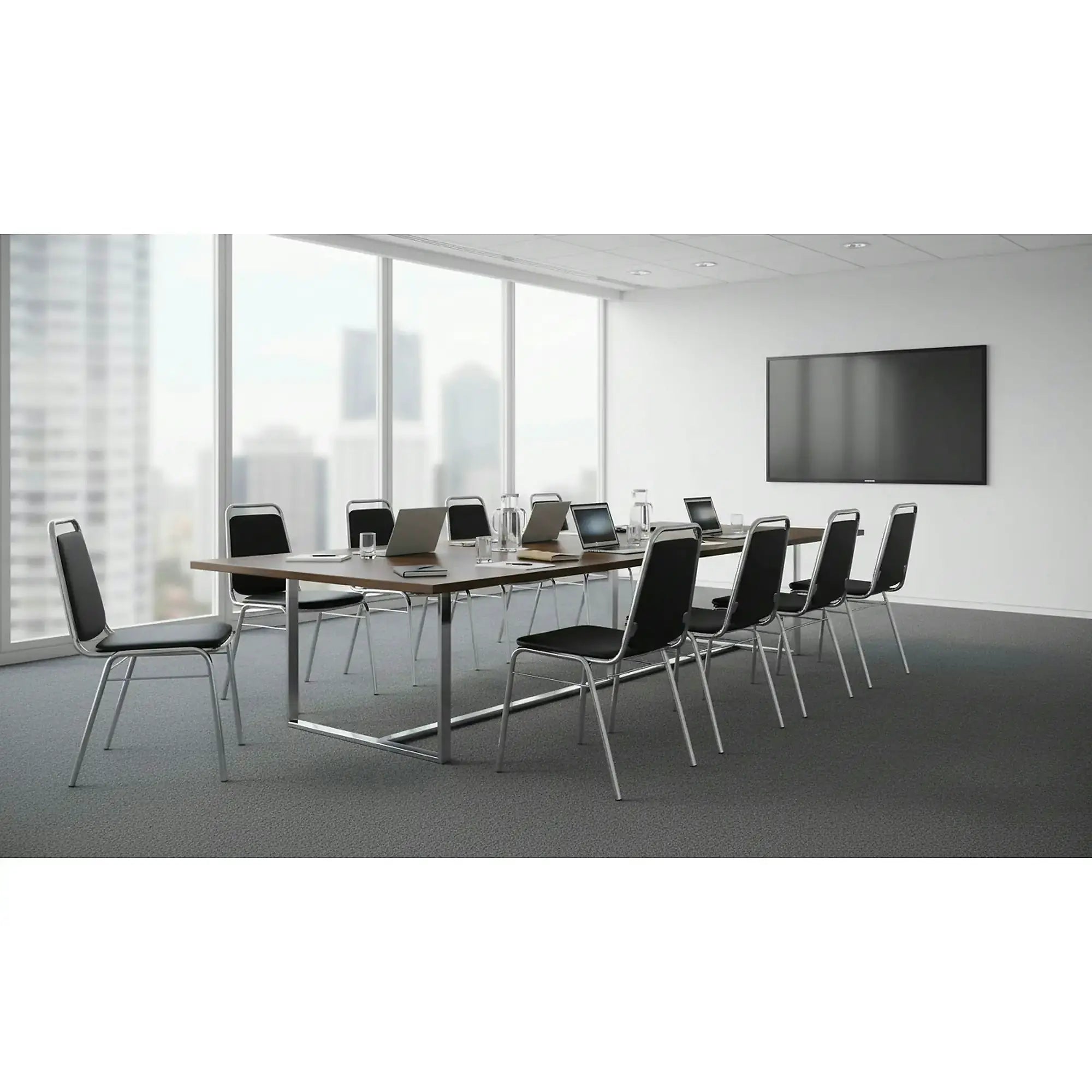 Scaun ZEKI, negru, piele ecologica/metal, 45x58x82 cm