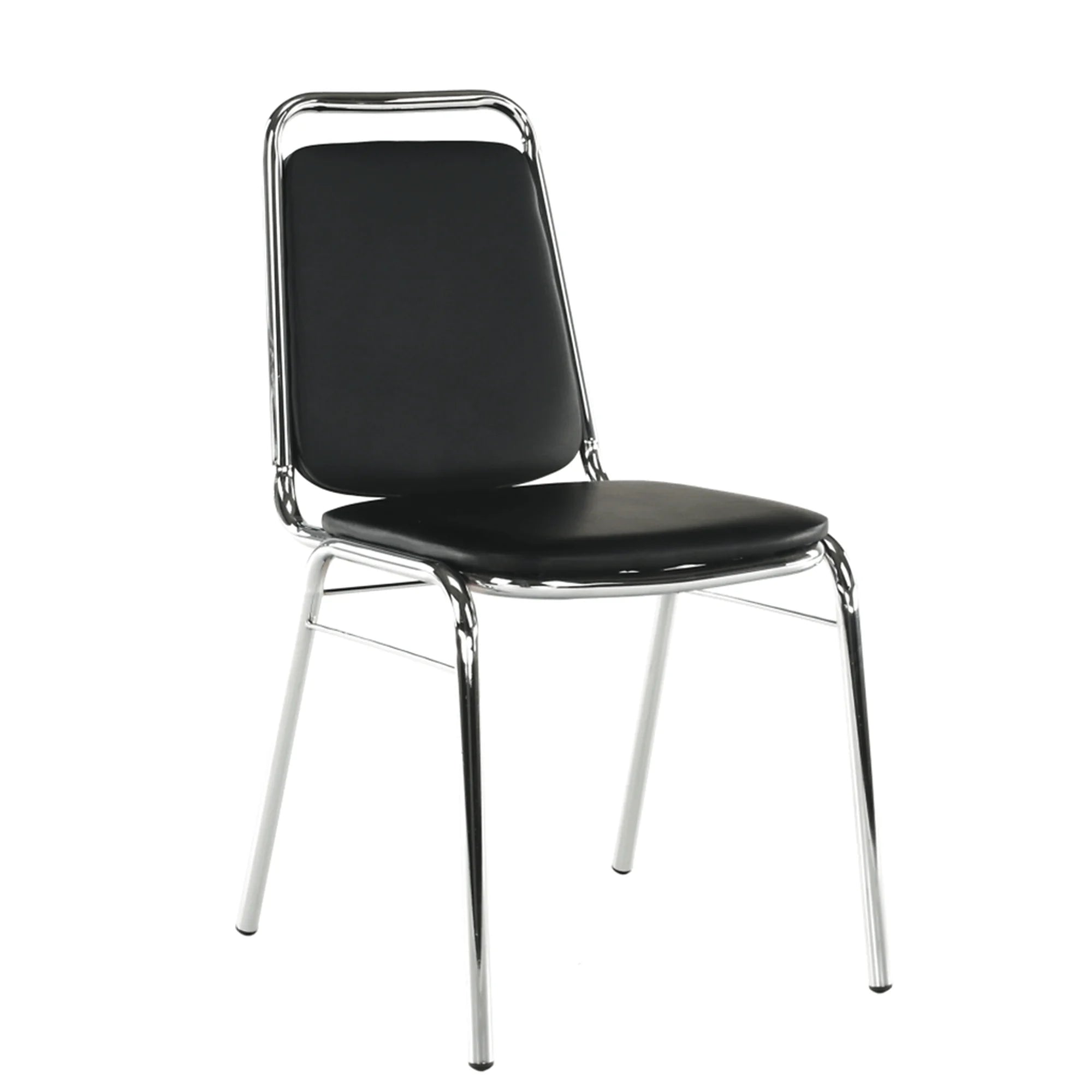 Scaun ZEKI, negru, piele ecologica/metal, 45x58x82 cm