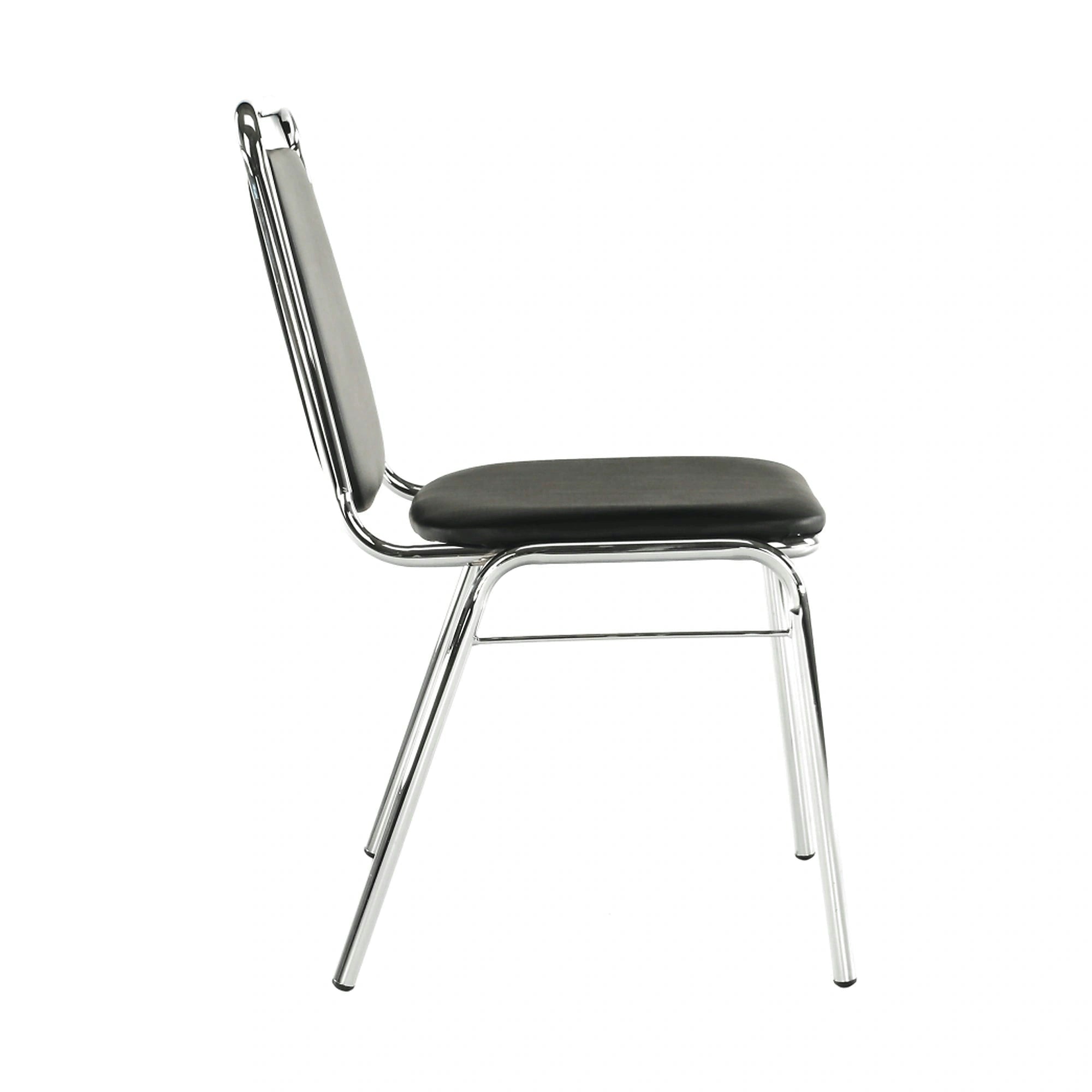 Scaun ZEKI, negru, piele ecologica/metal, 45x58x82 cm