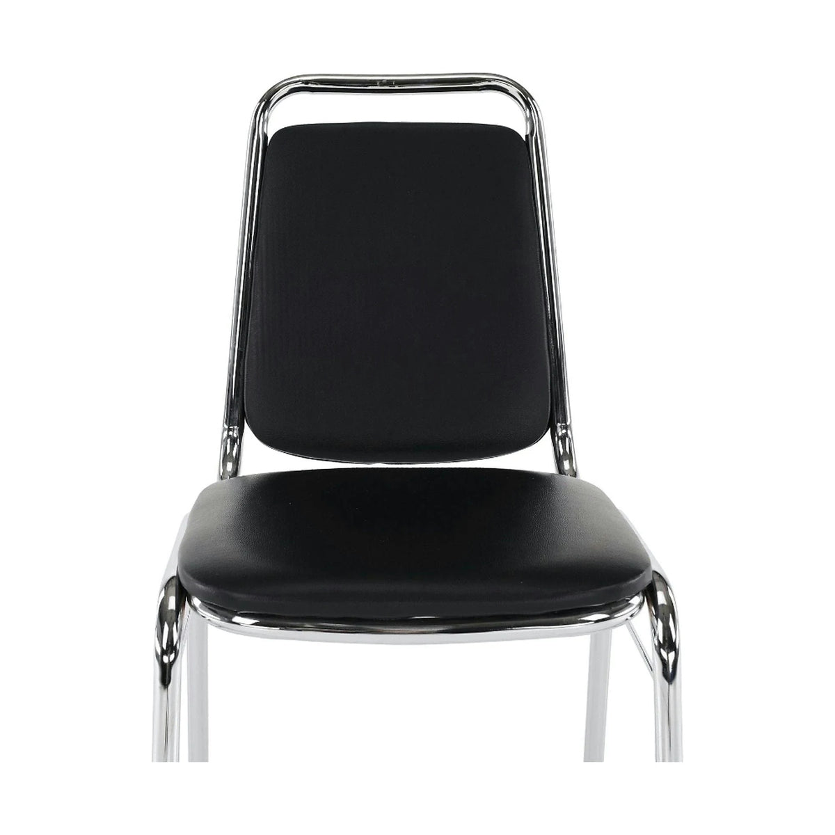 Scaun ZEKI, negru, piele ecologica/metal, 45x58x82 cm