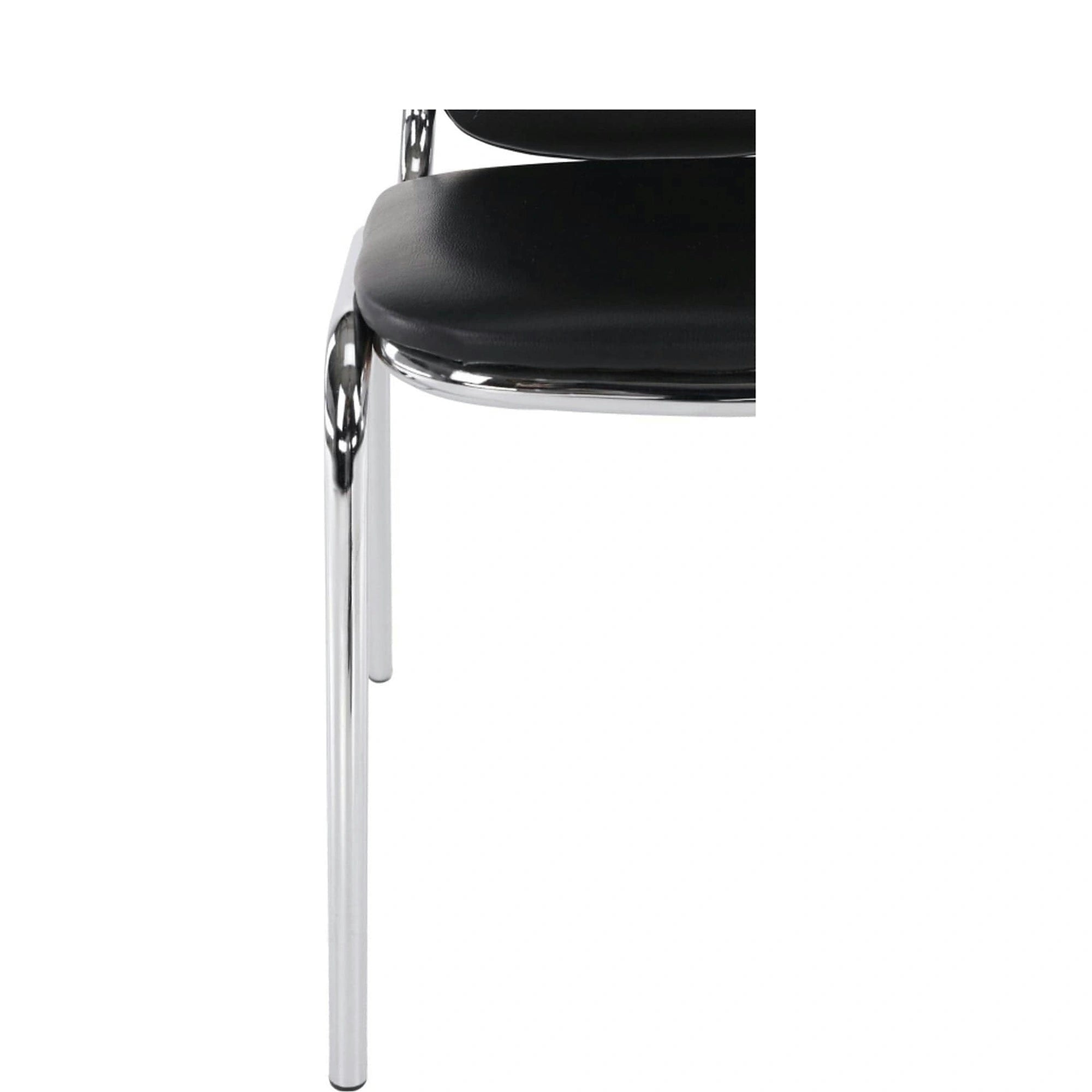Scaun ZEKI, negru, piele ecologica/metal, 45x58x82 cm