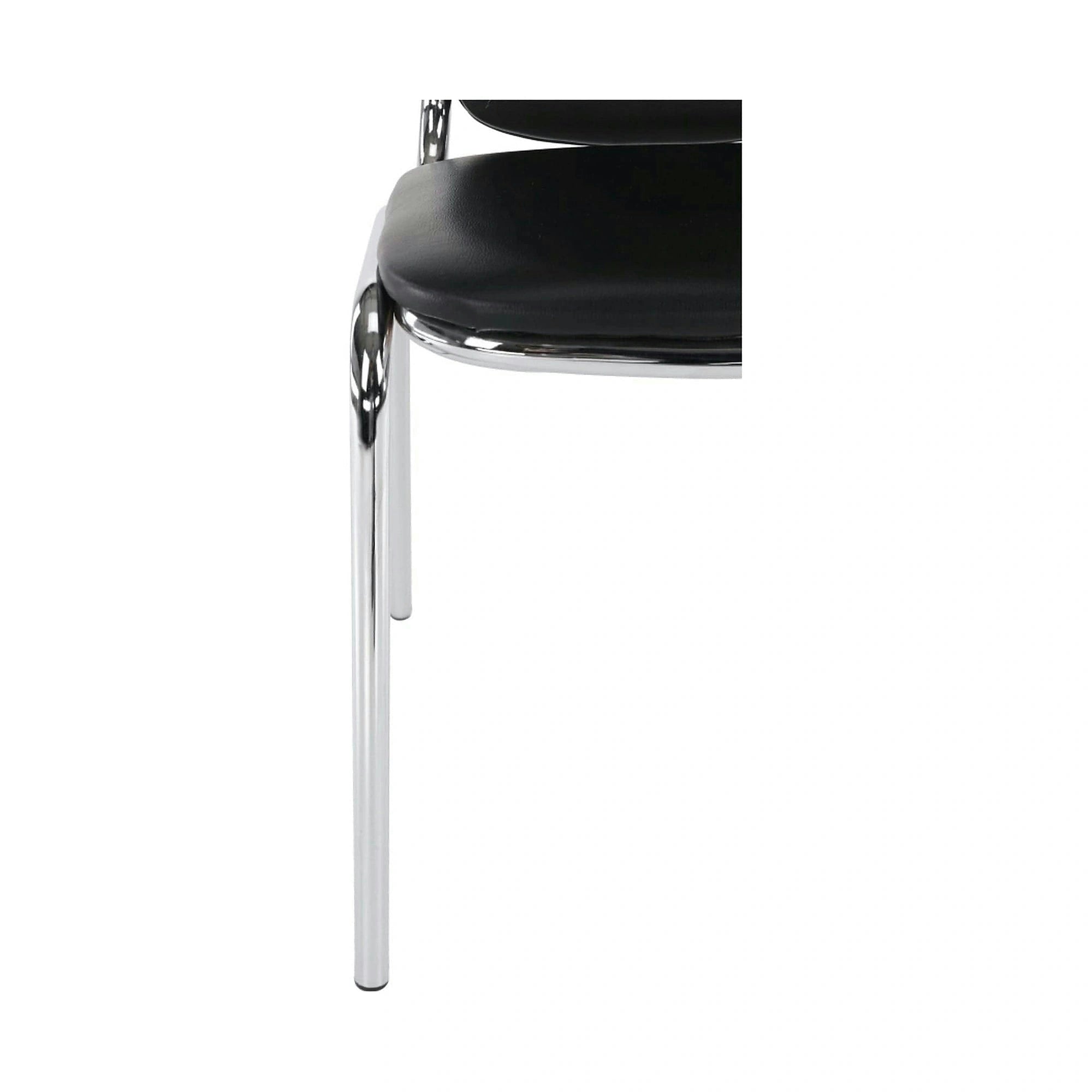 Scaun ZEKI, negru, piele ecologica/metal, 45x58x82 cm