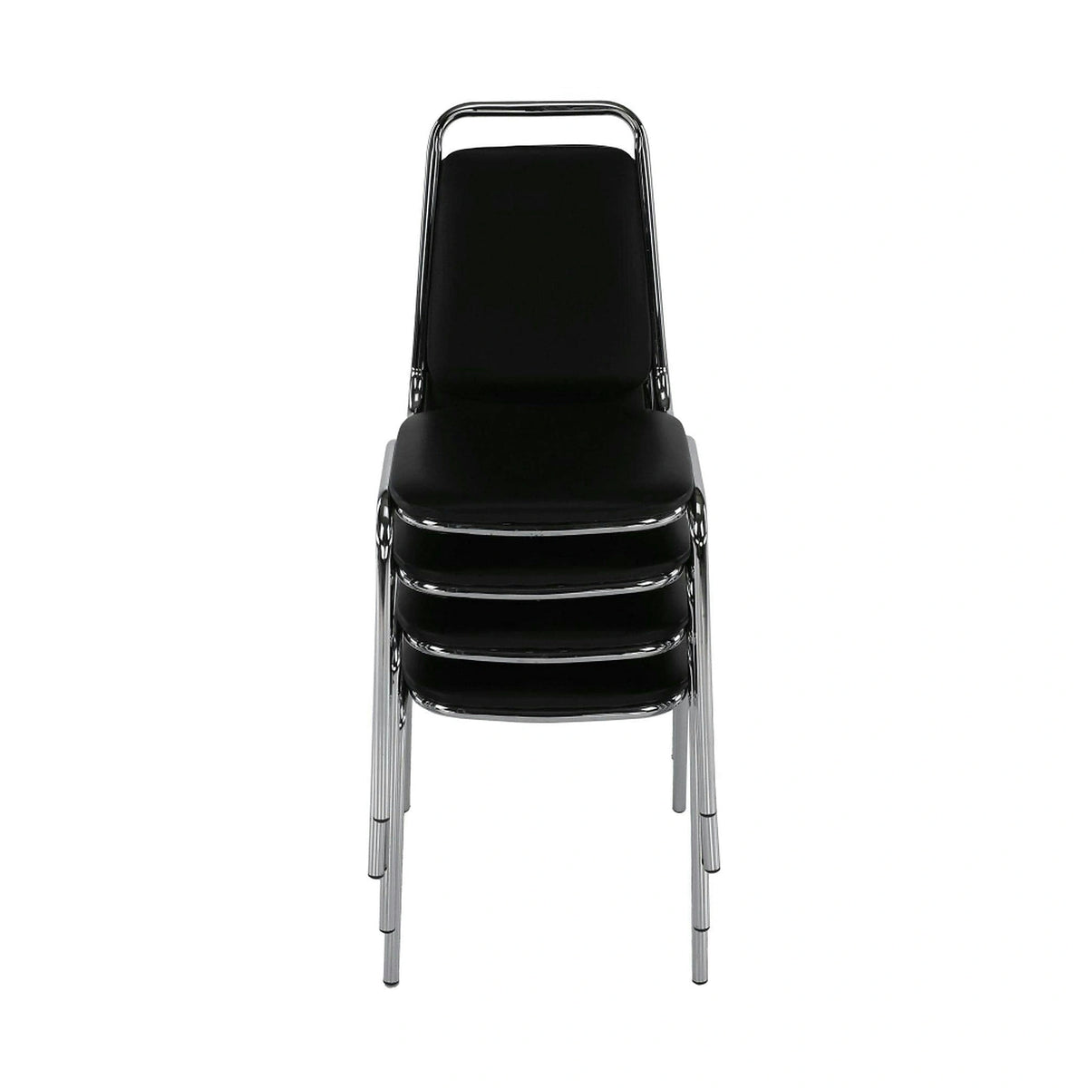 Scaun ZEKI, negru, piele ecologica/metal, 45x58x82 cm