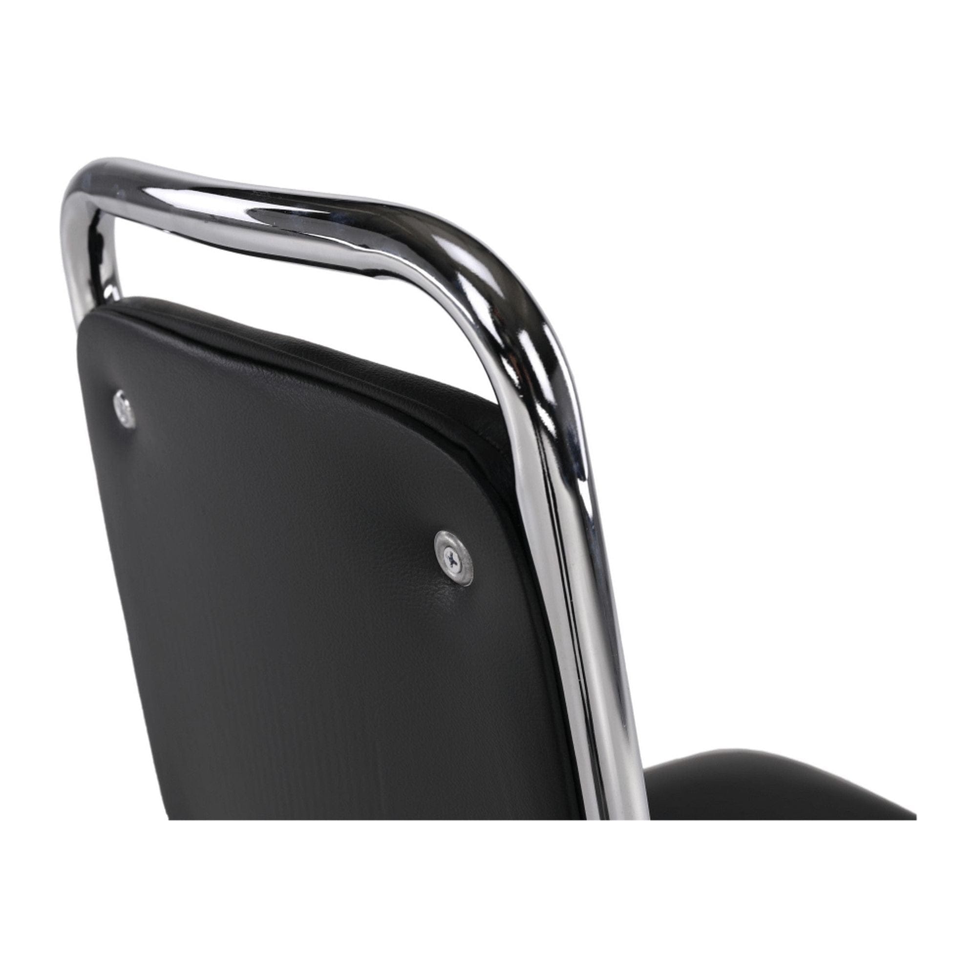 Scaun ZEKI, negru, piele ecologica/metal, 45x58x82 cm