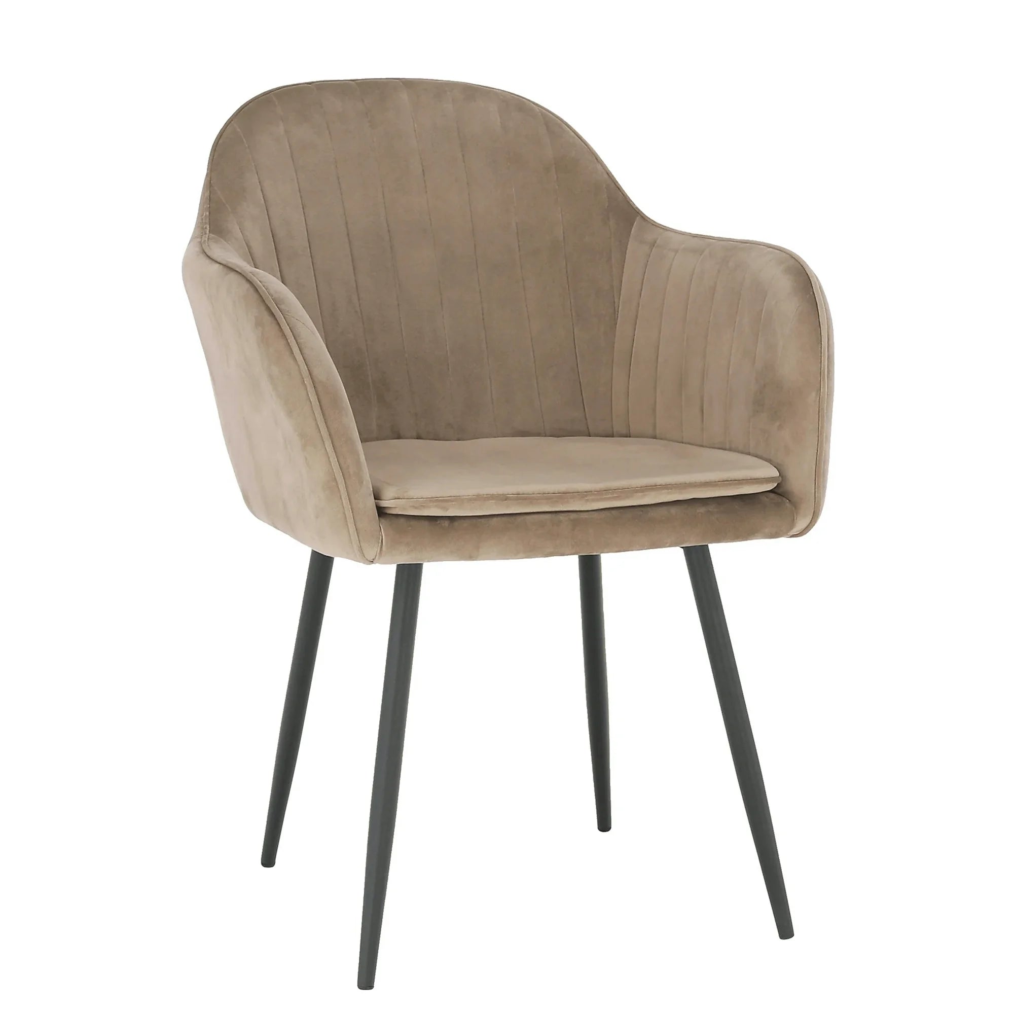Scaun ZIRKON, gri-maro taupe/negru, stofa catifelata/metal, 56x55x82 cm