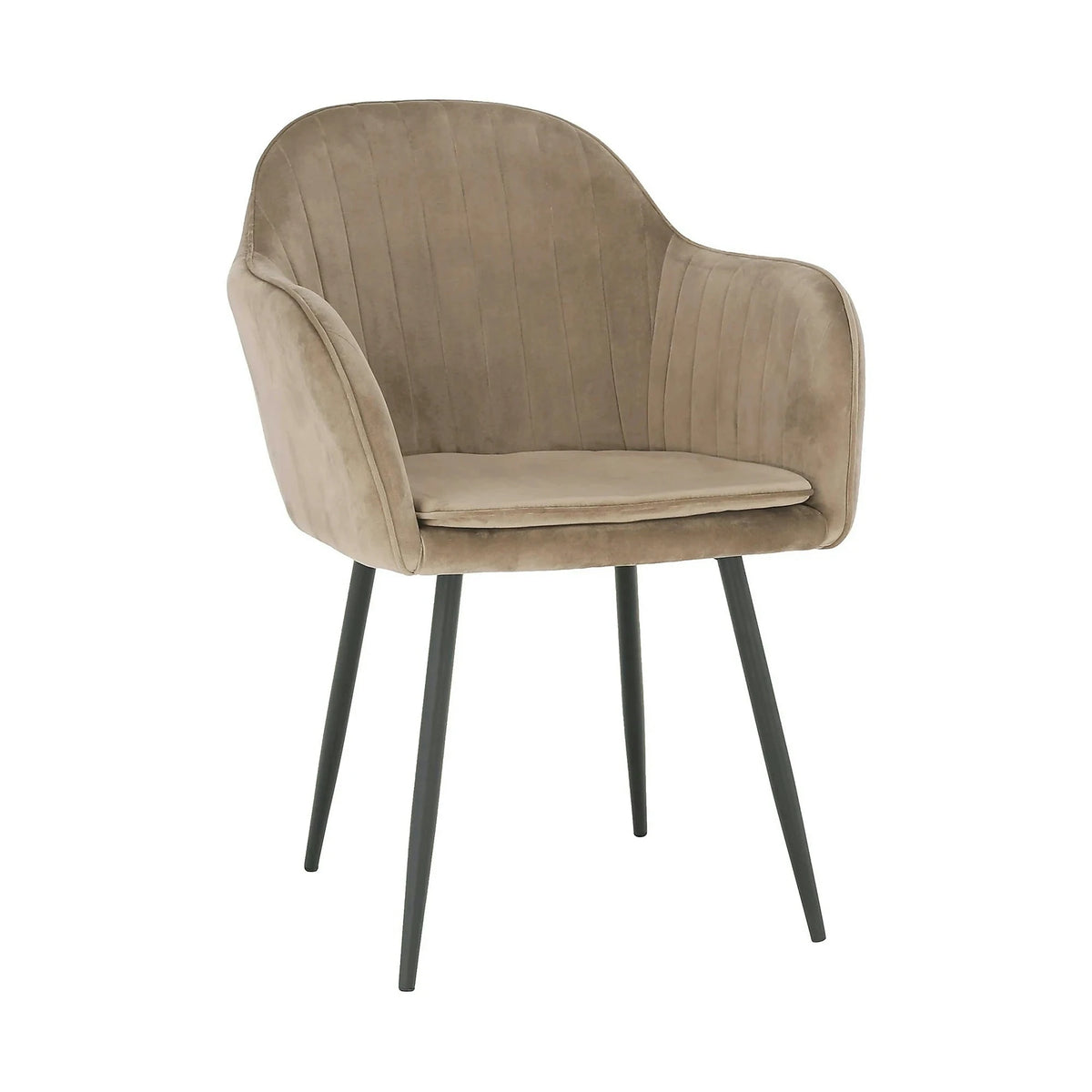 Scaun ZIRKON, gri-maro taupe/negru, stofa catifelata/metal, 56x55x82 cm