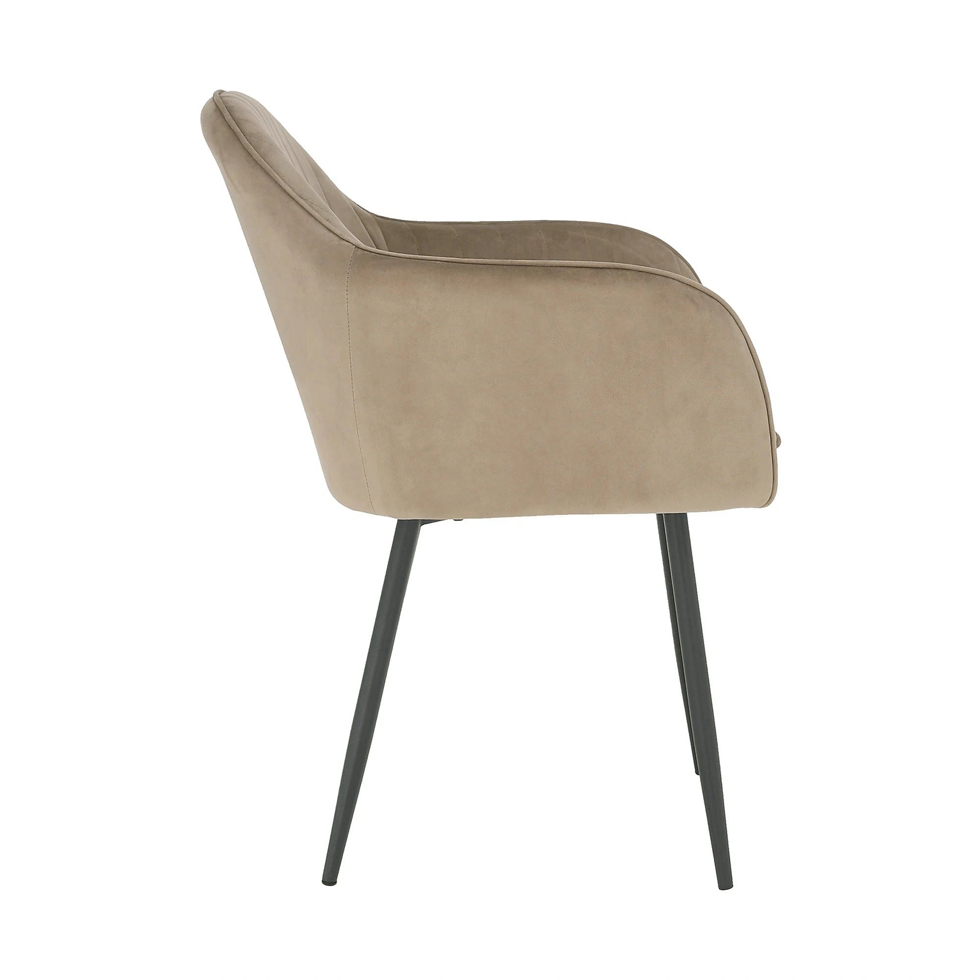Scaun ZIRKON, gri-maro taupe/negru, stofa catifelata/metal, 56x55x82 cm