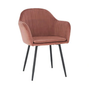 Scaun ZIRKON, roz/negru, stofa catifelata/metal, 56x55x82 cm