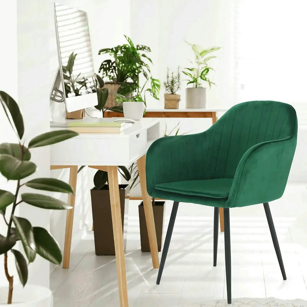 Scaun ZIRKON, verde smarald/negru, catifea/metal, 56x55x82 cm