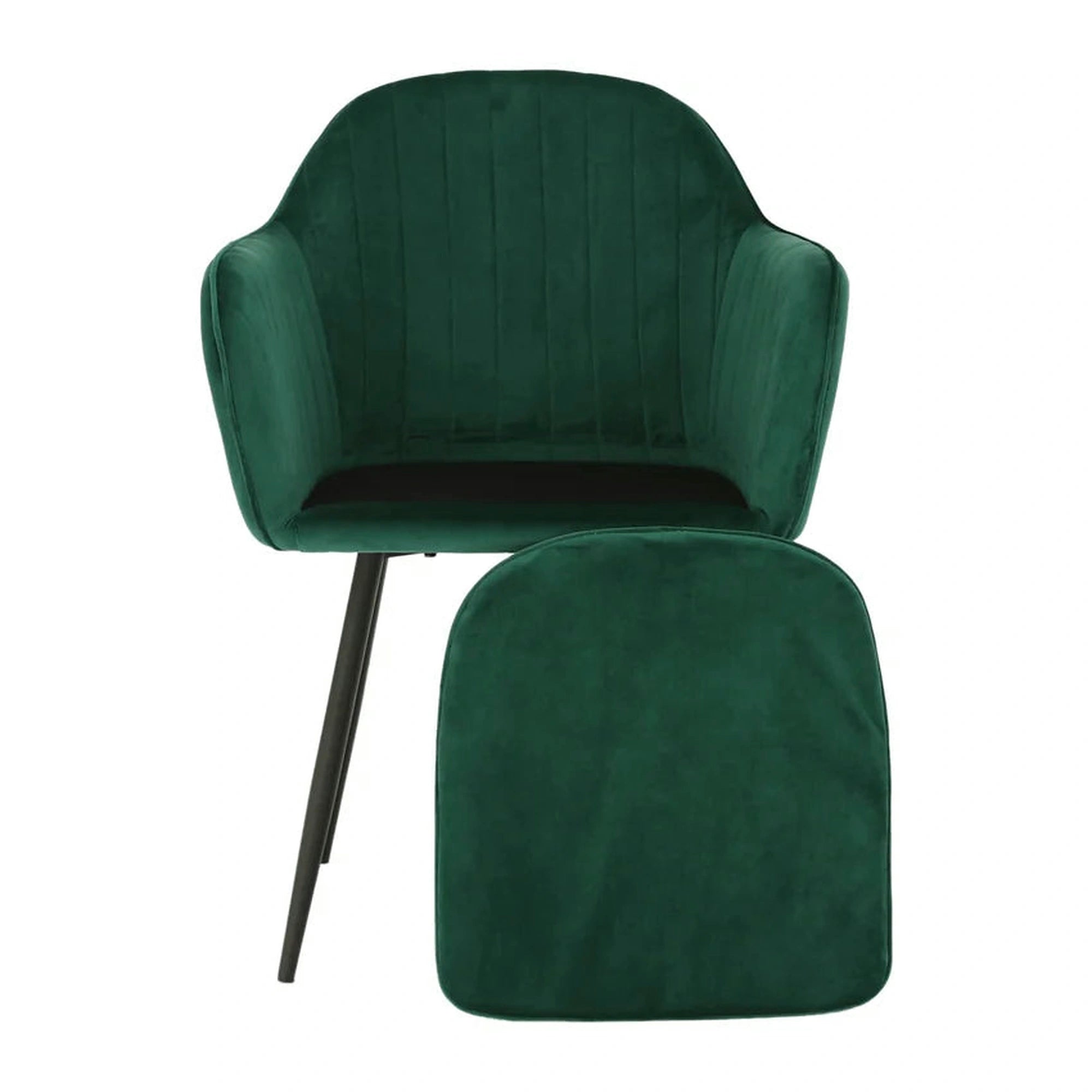 Scaun ZIRKON, verde smarald/negru, catifea/metal, 56x55x82 cm