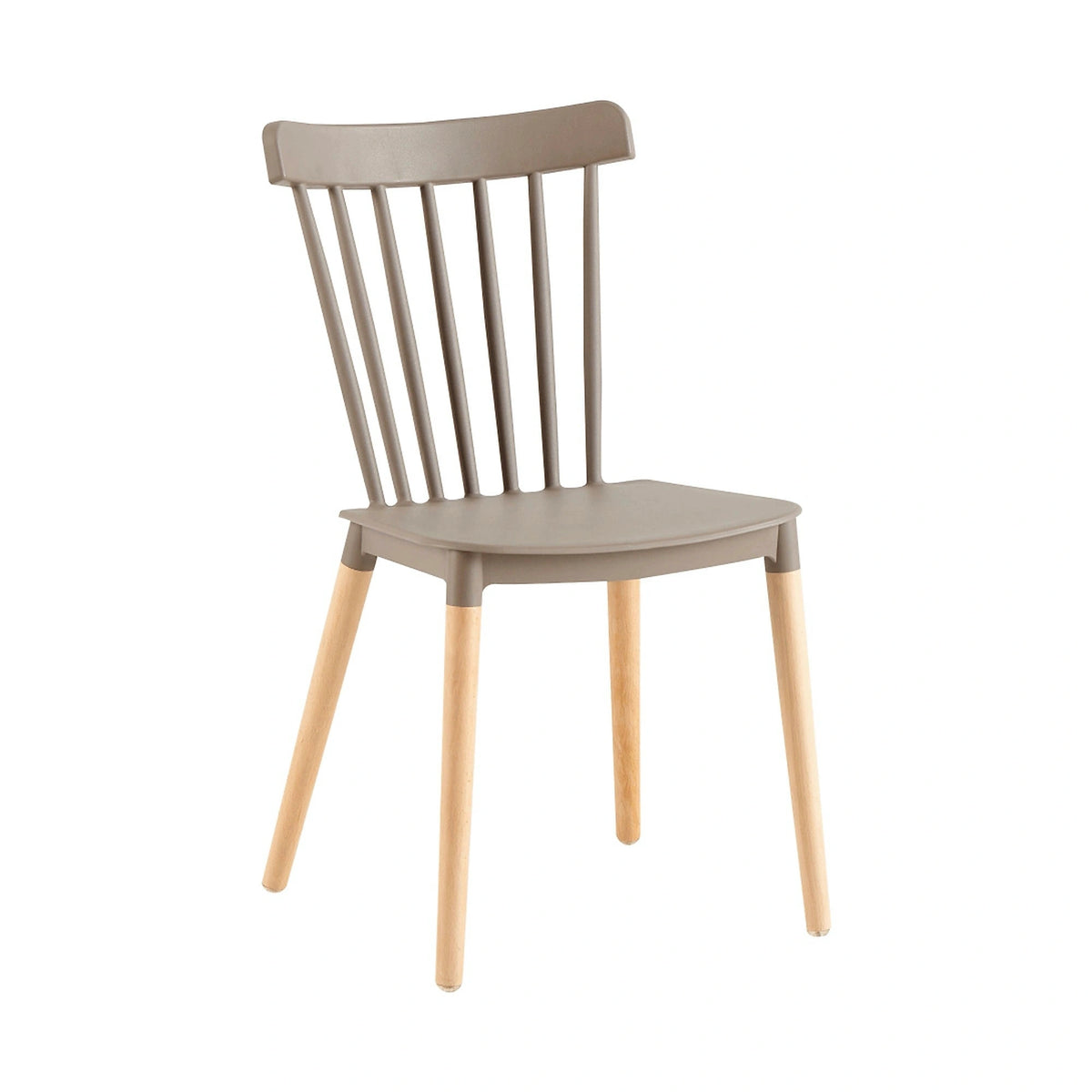 Scaun ZOSIMA, gri/fag, plastic/lemn, 54x44x83 cm