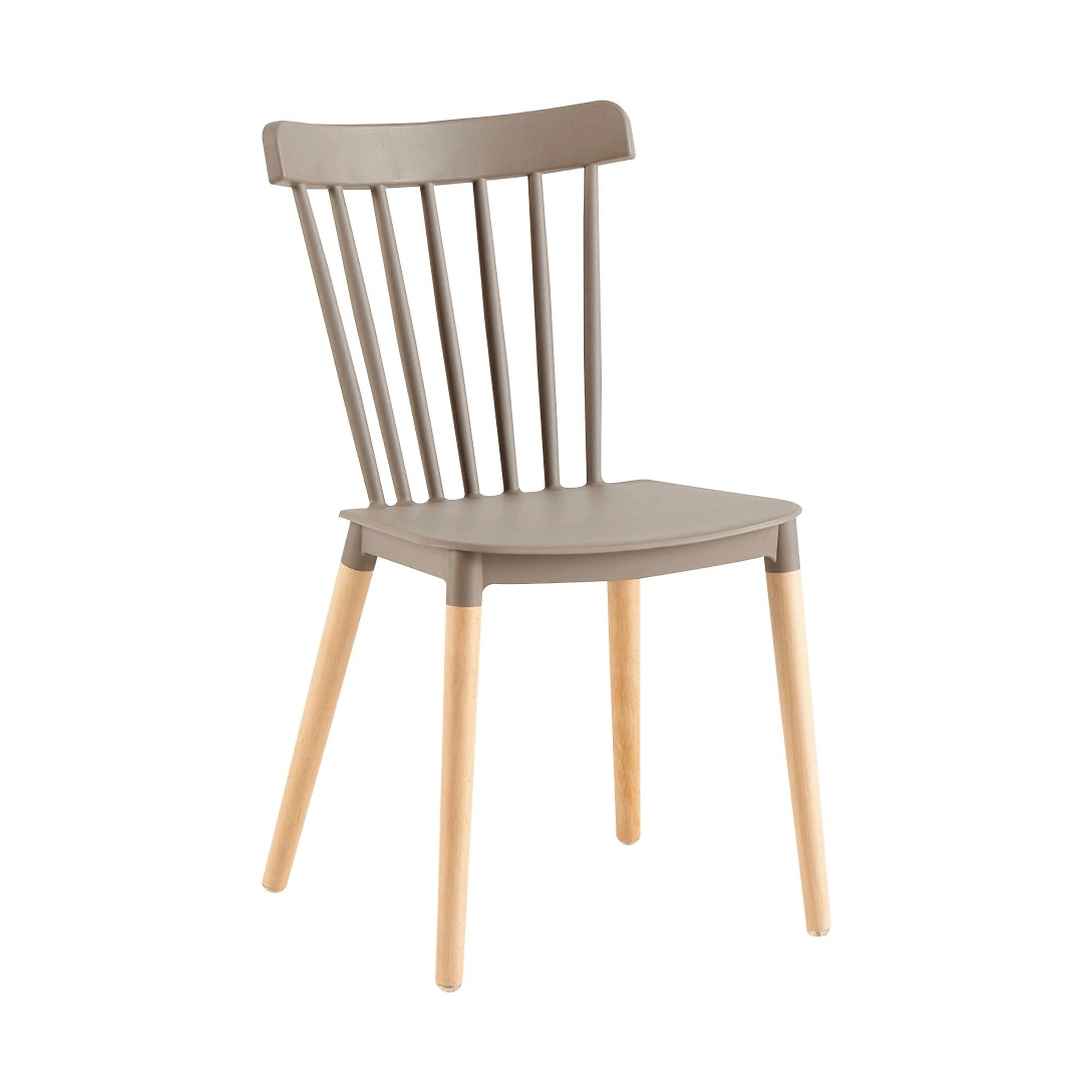 Scaun ZOSIMA, gri/fag, plastic/lemn, 54x44x83 cm