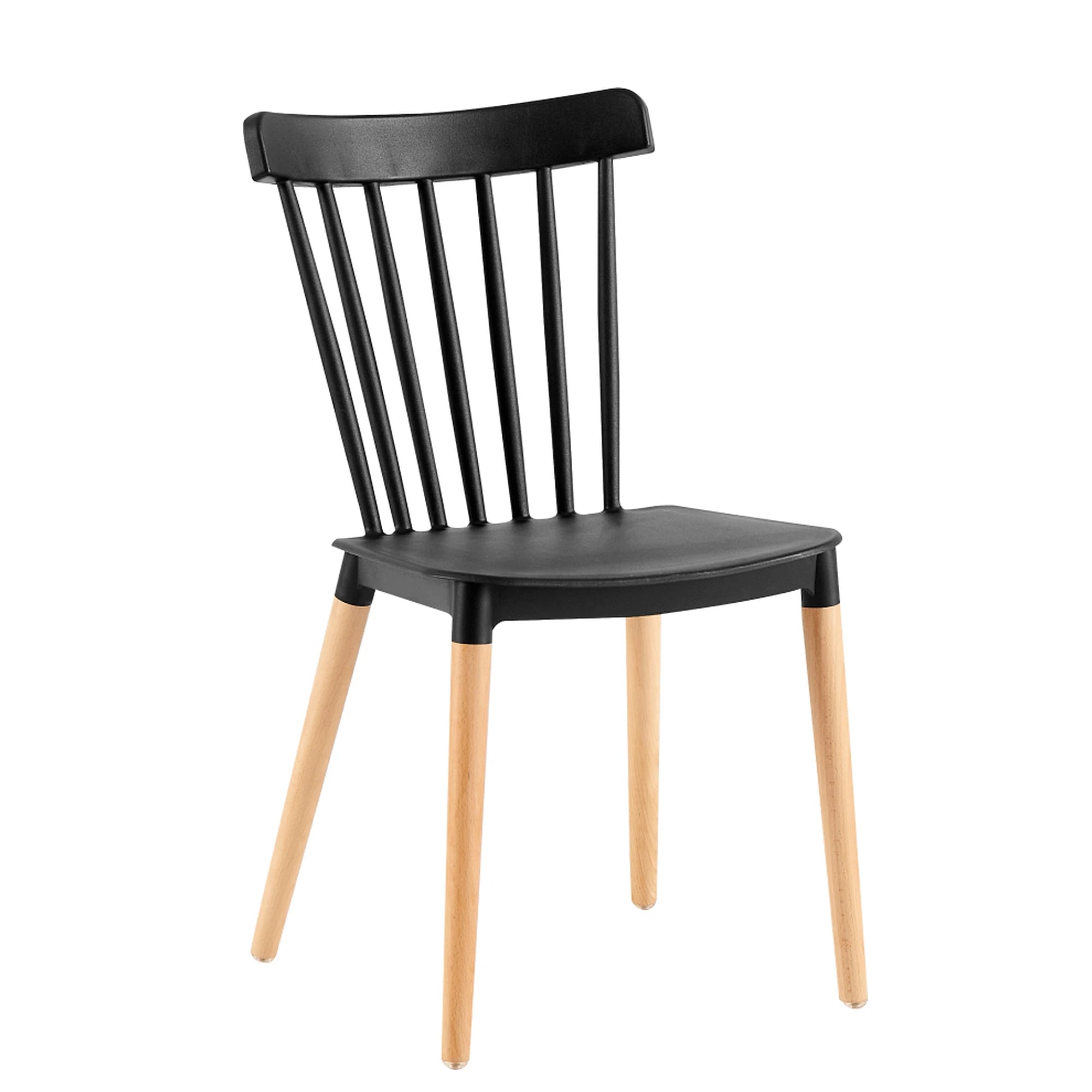Scaun ZOSIMA, negru/fag, plastic/lemn, 54x44x83 cm