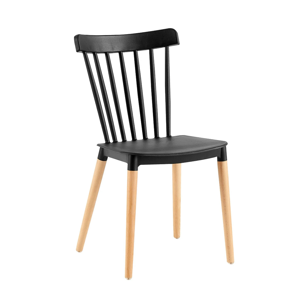 Scaun ZOSIMA, negru/fag, plastic/lemn, 54x44x83 cm