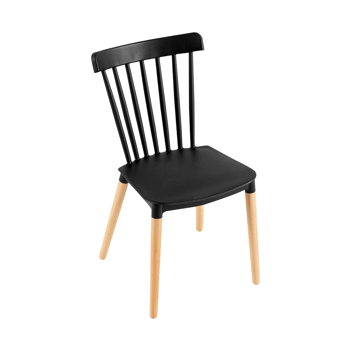 Scaun ZOSIMA, negru/fag, plastic/lemn, 54x44x83 cm