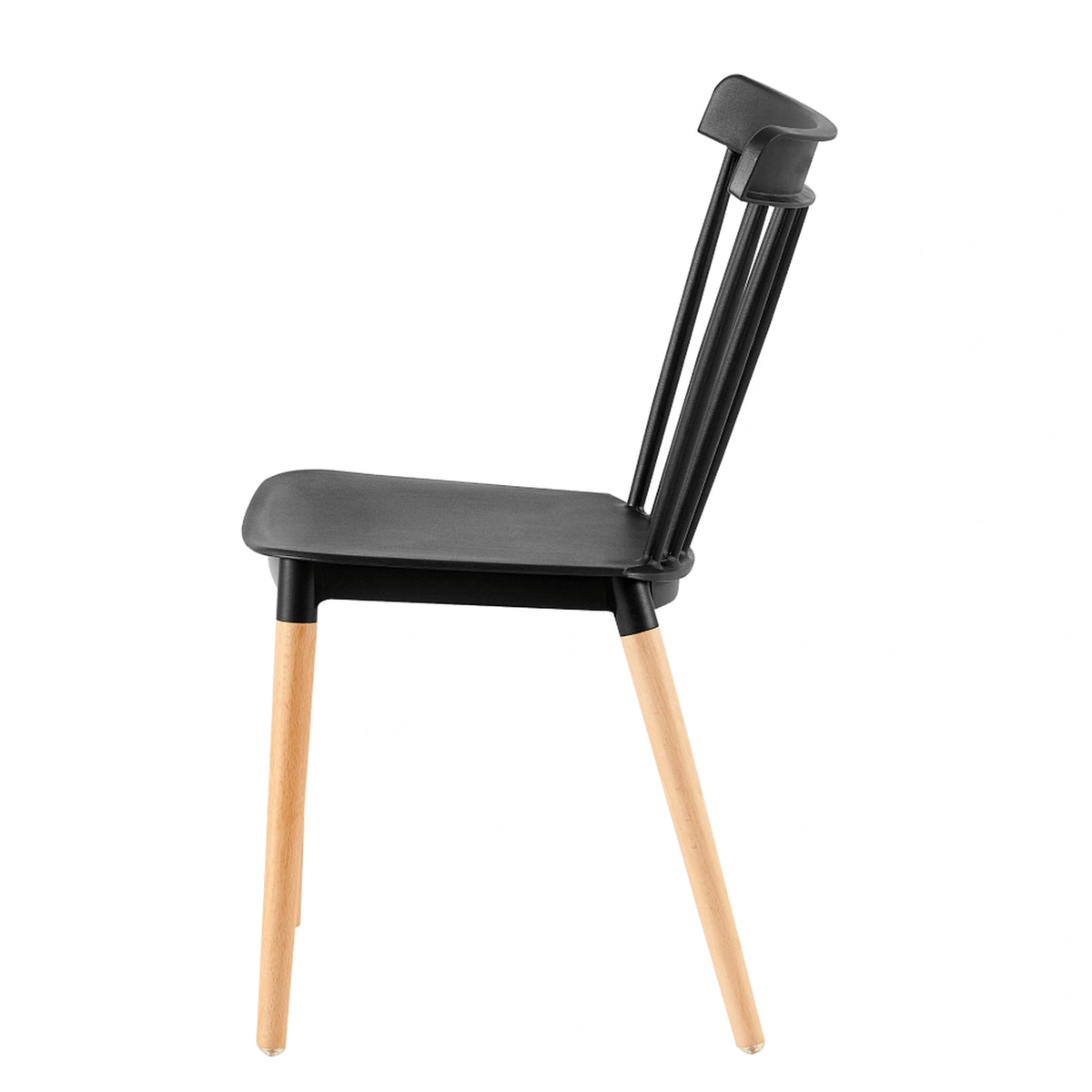 Scaun ZOSIMA, negru/fag, plastic/lemn, 54x44x83 cm