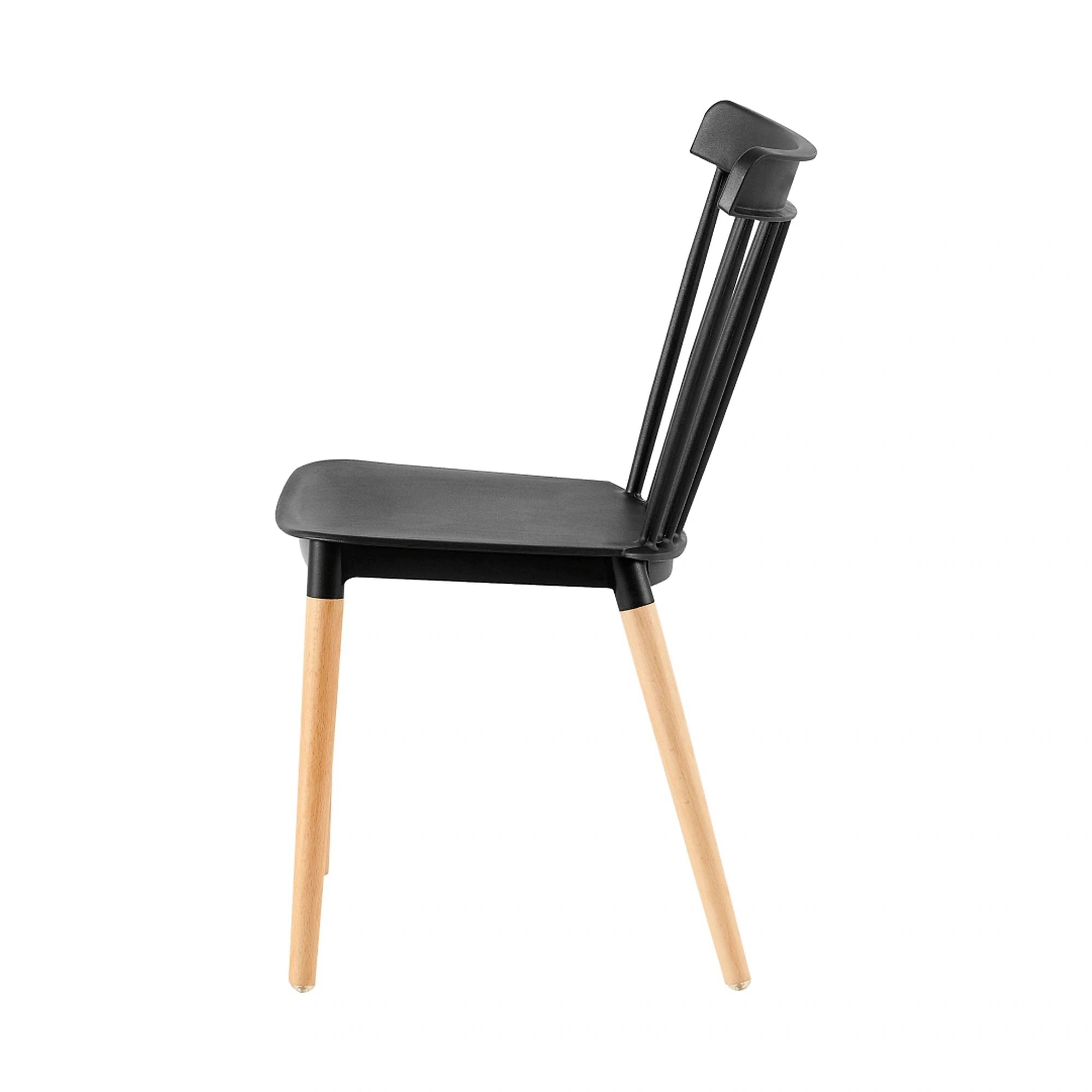 Scaun ZOSIMA, negru/fag, plastic/lemn, 54x44x83 cm