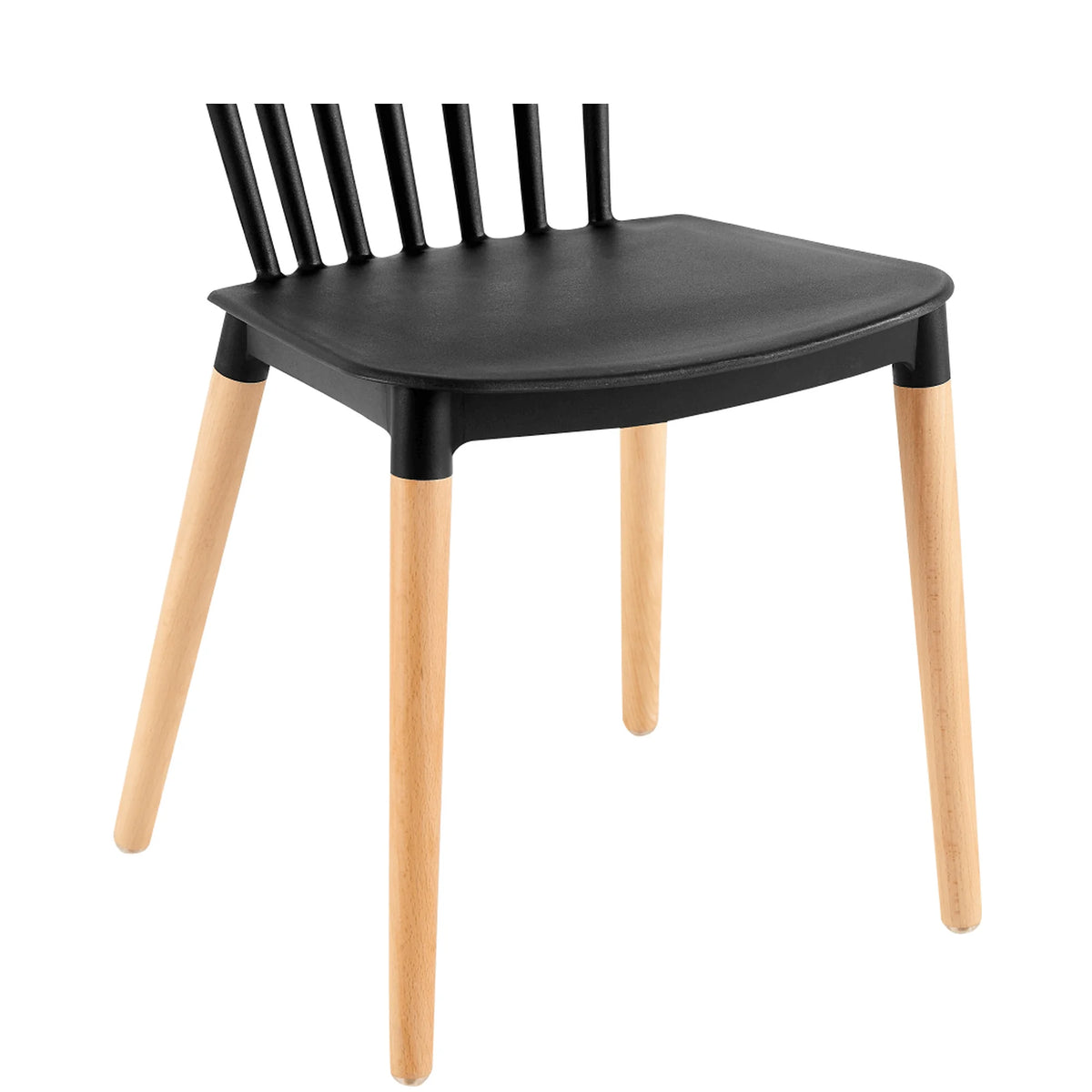 Scaun ZOSIMA, negru/fag, plastic/lemn, 54x44x83 cm