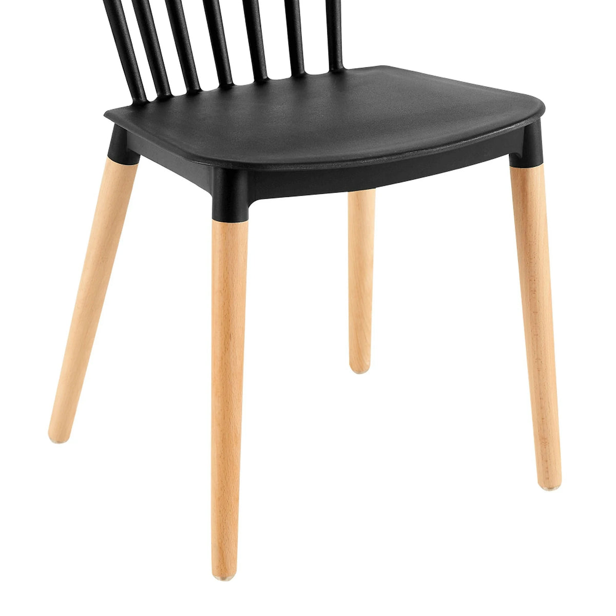 Scaun ZOSIMA, negru/fag, plastic/lemn, 54x44x83 cm