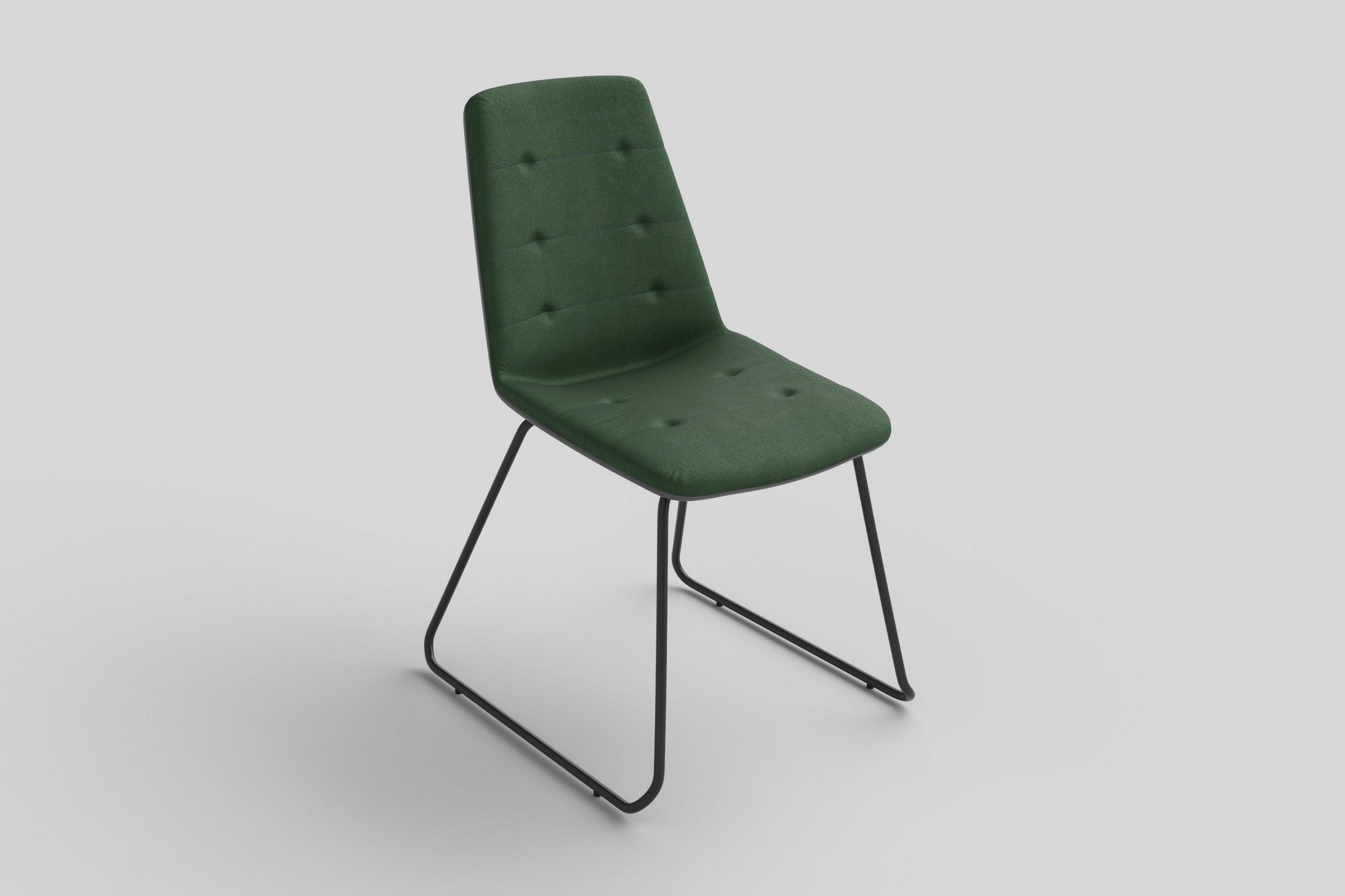 Scaun tapitat K321, verde/negru, stofa catifelata/metal, 45X55X84 cm