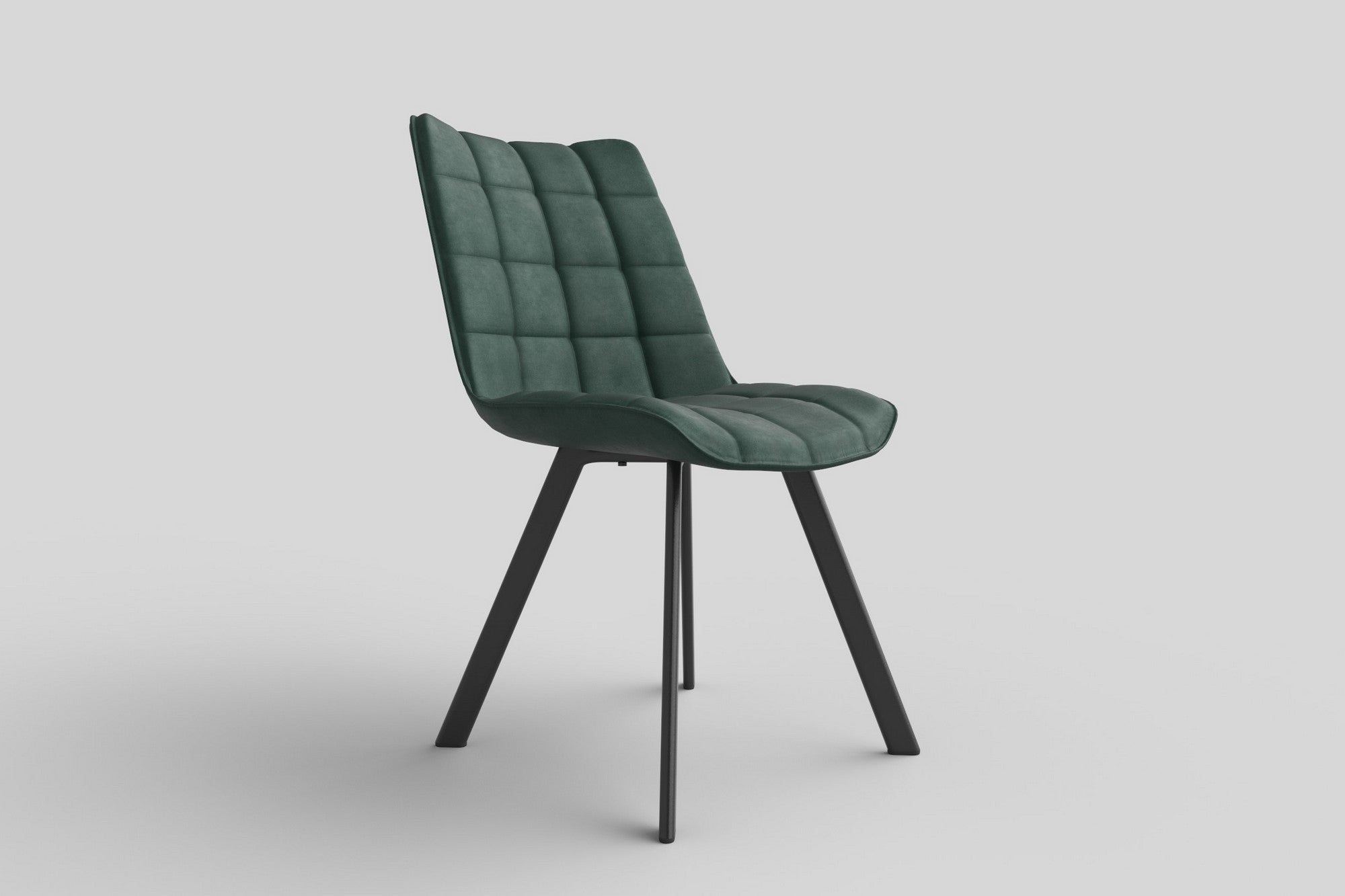 Scaun K332, verde inchis/negru, stofa catifelata/metal, 46x61x84 cm