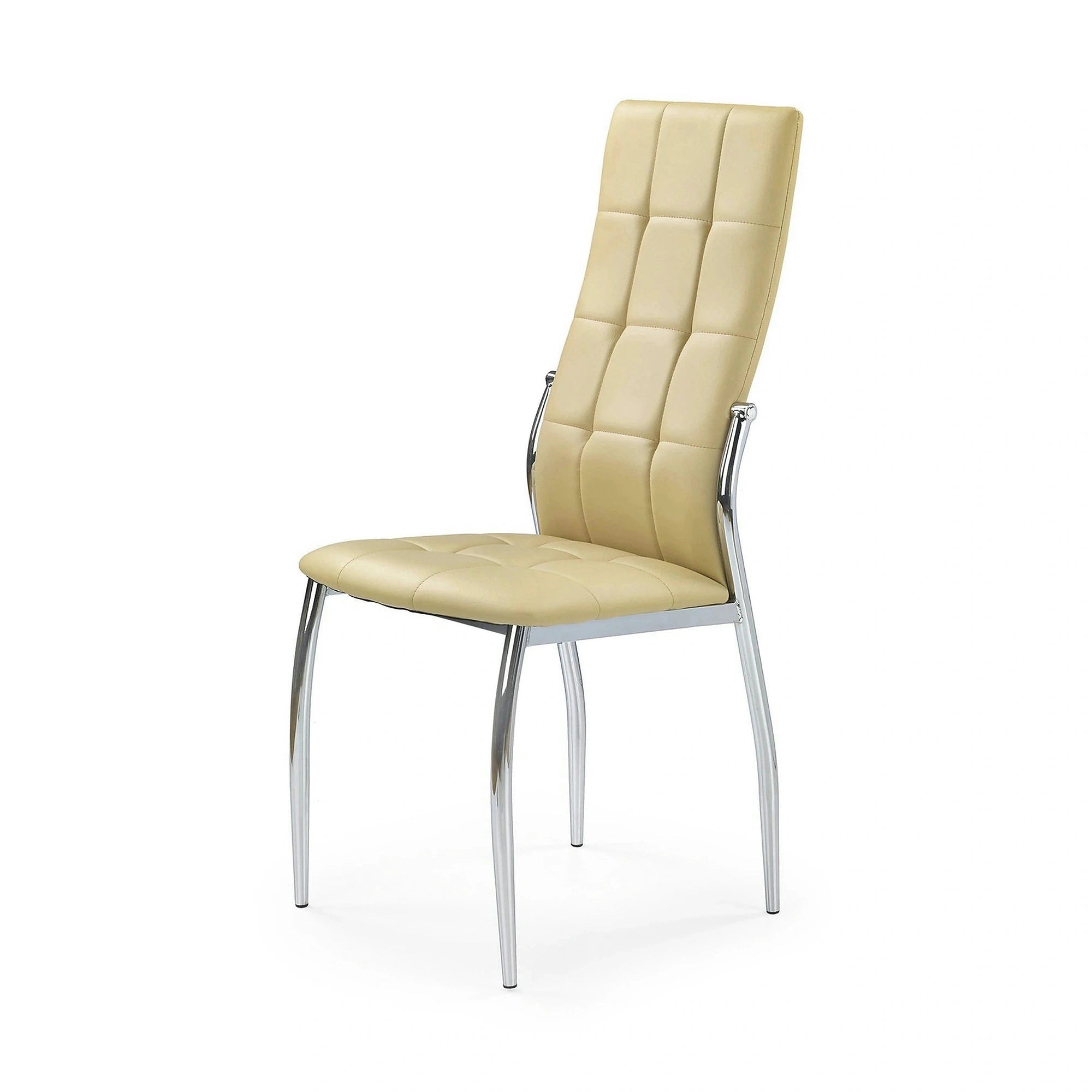 Scaune bucatarie inox K209, bej/crom, piele ecologica/metl, 43x54x101x47 cm