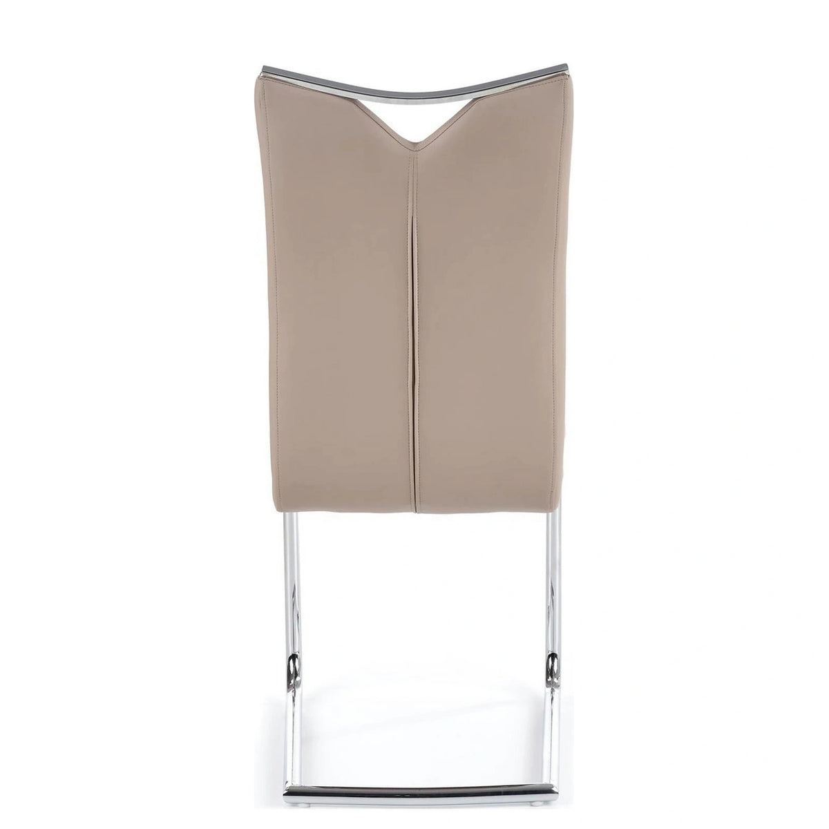 Scaune bucatarie inox K224, cappuccino/crom, piele ecologica/metal, 44x54x100 cm