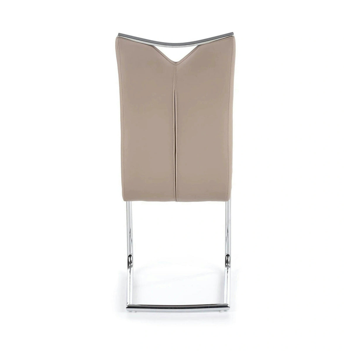 Scaune bucatarie inox K224, cappuccino/crom, piele ecologica/metal, 44x54x100 cm