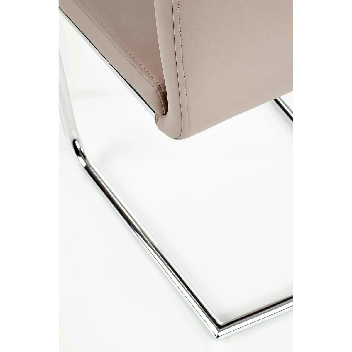 Scaune bucatarie inox K224, cappuccino/crom, piele ecologica/metal, 44x54x100 cm