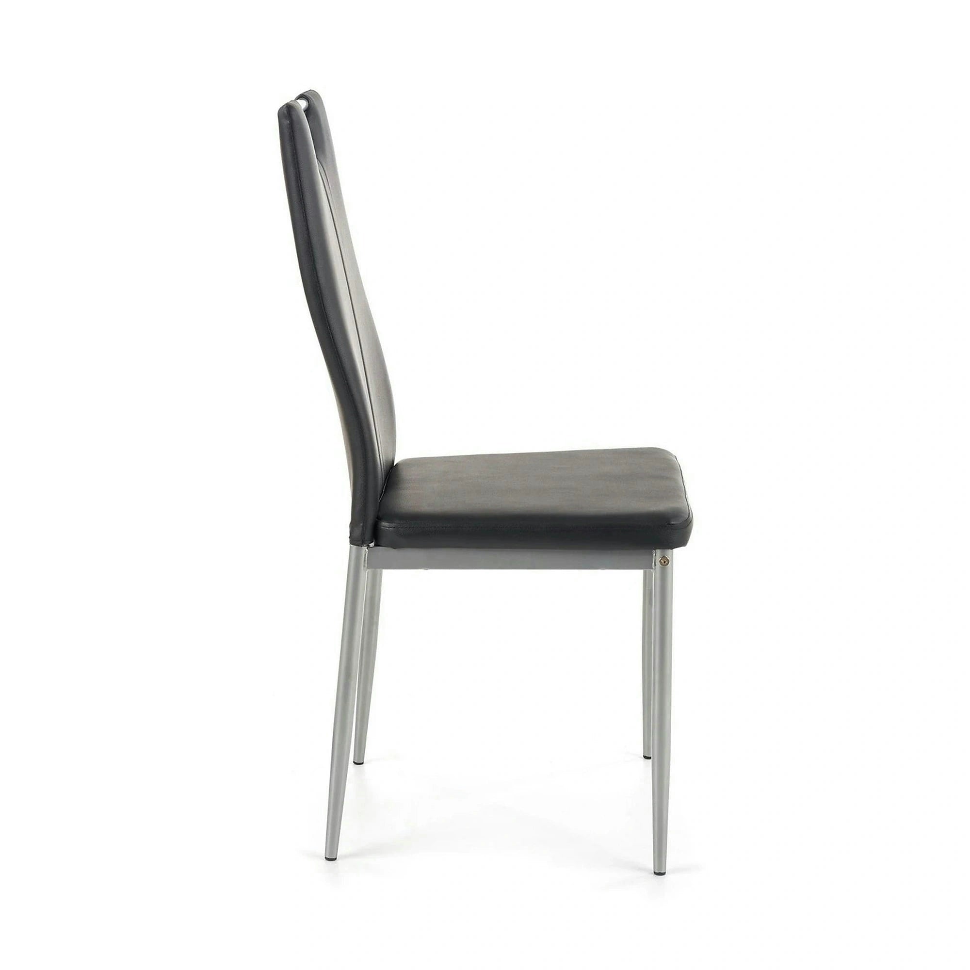 Scaune dining K202, negru/crom, piele ecologica/metal, 44X54X97 CM