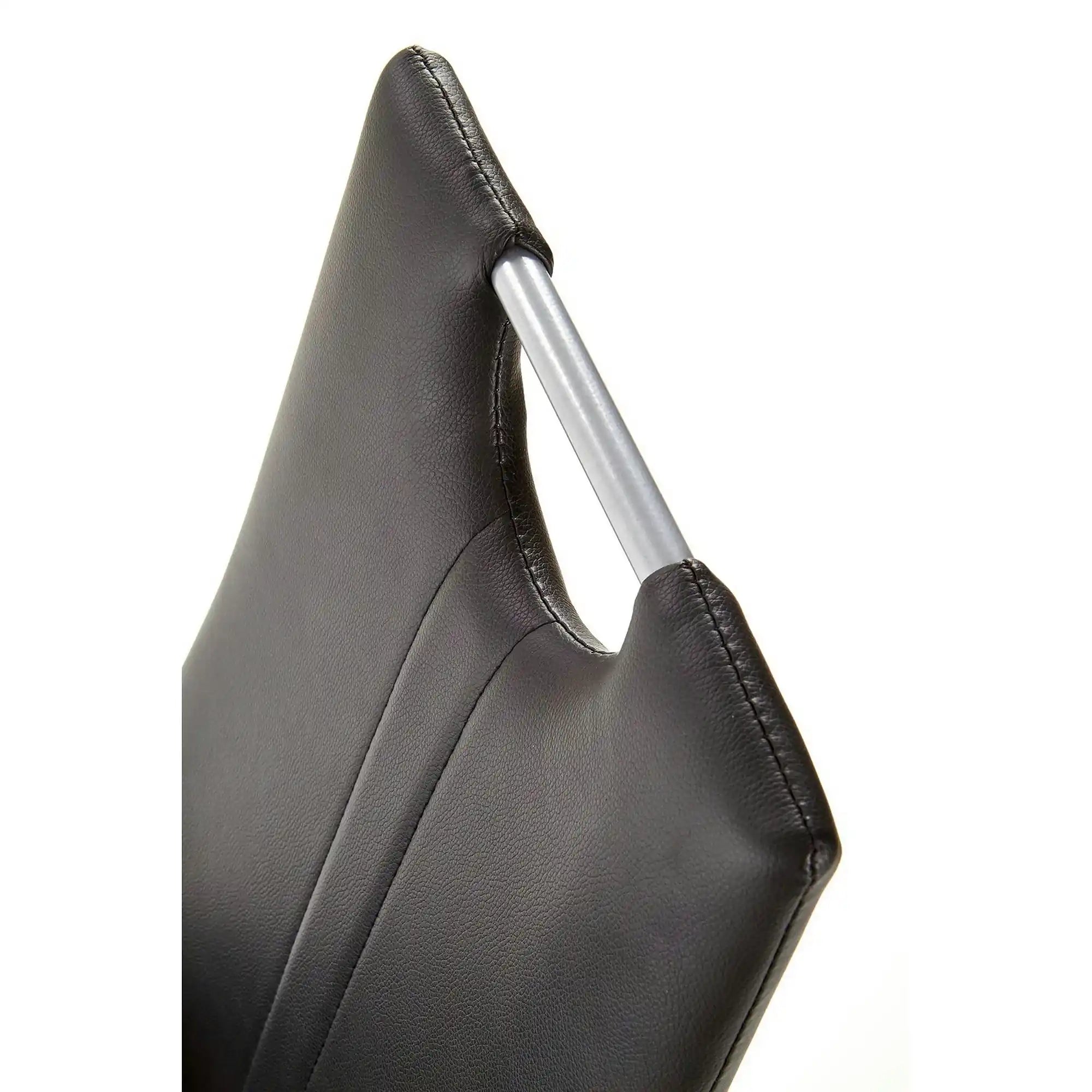 Scaune dining K202, negru/crom, piele ecologica/metal, 44X54X97 CM