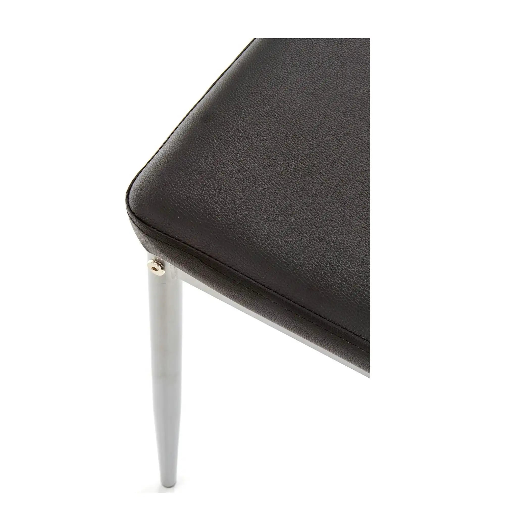 Scaune dining K202, negru/crom, piele ecologica/metal, 44X54X97 CM