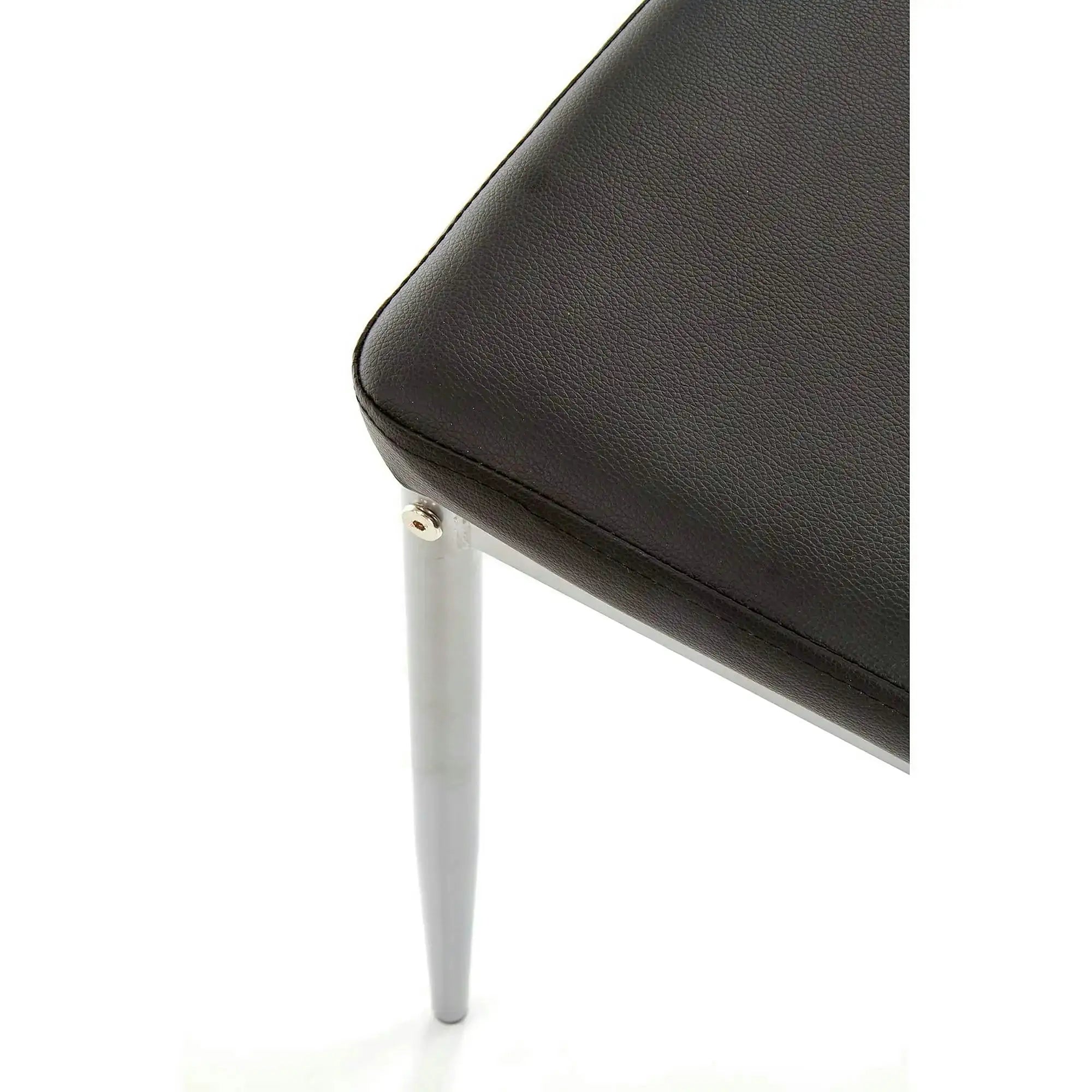 Scaune dining K202, negru/crom, piele ecologica/metal, 44X54X97 CM