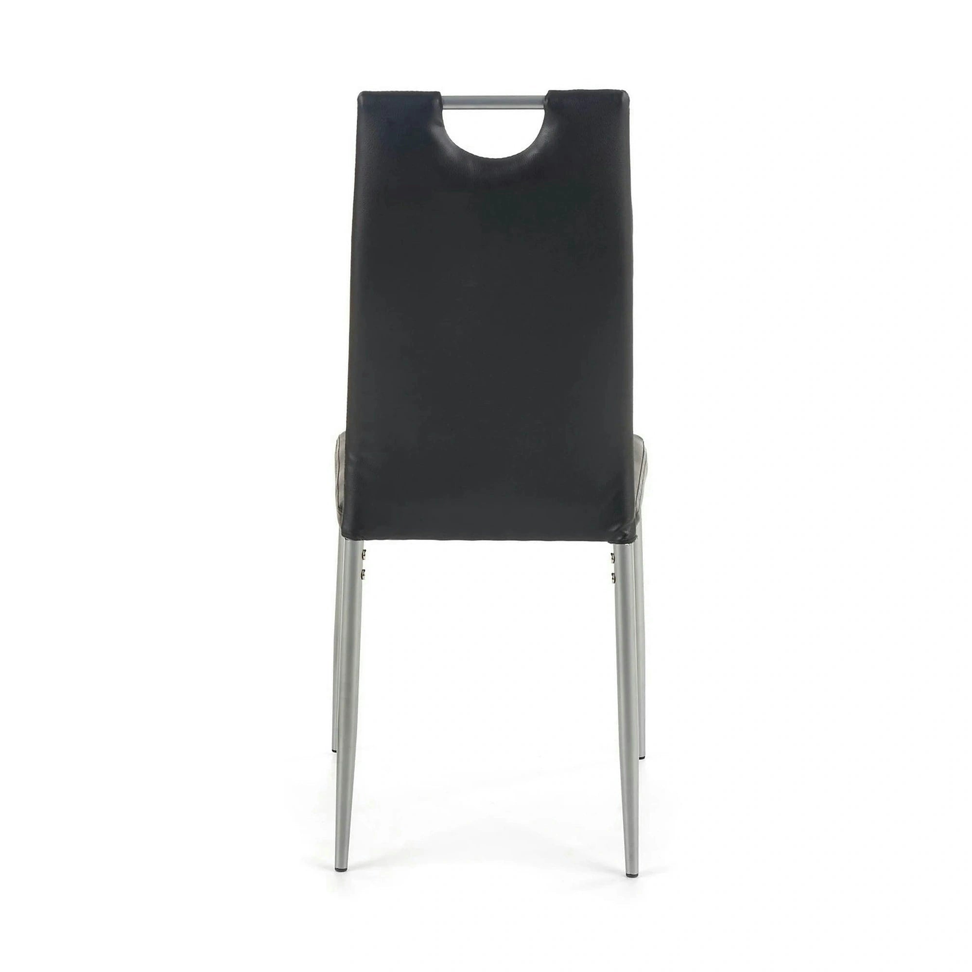 Scaune dining K202, negru/crom, piele ecologica/metal, 44X54X97 CM