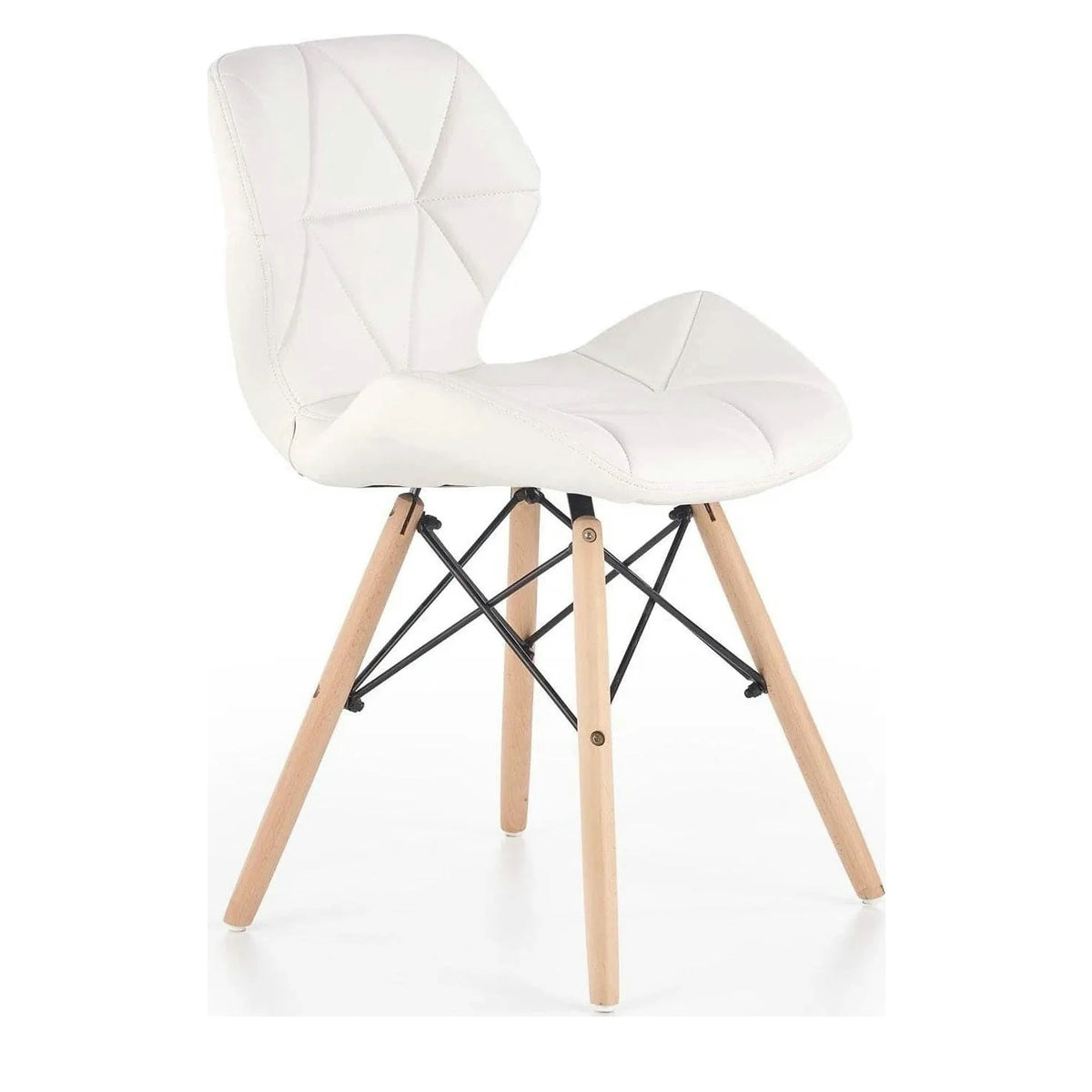 Scaune living K281, alb/stejar, piele ecologica/lemn, 48X51X74 CM