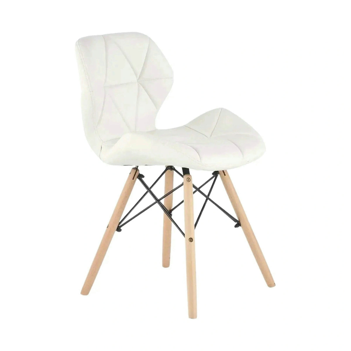 Scaune living K281, alb/stejar, piele ecologica/lemn, 48X51X74 CM