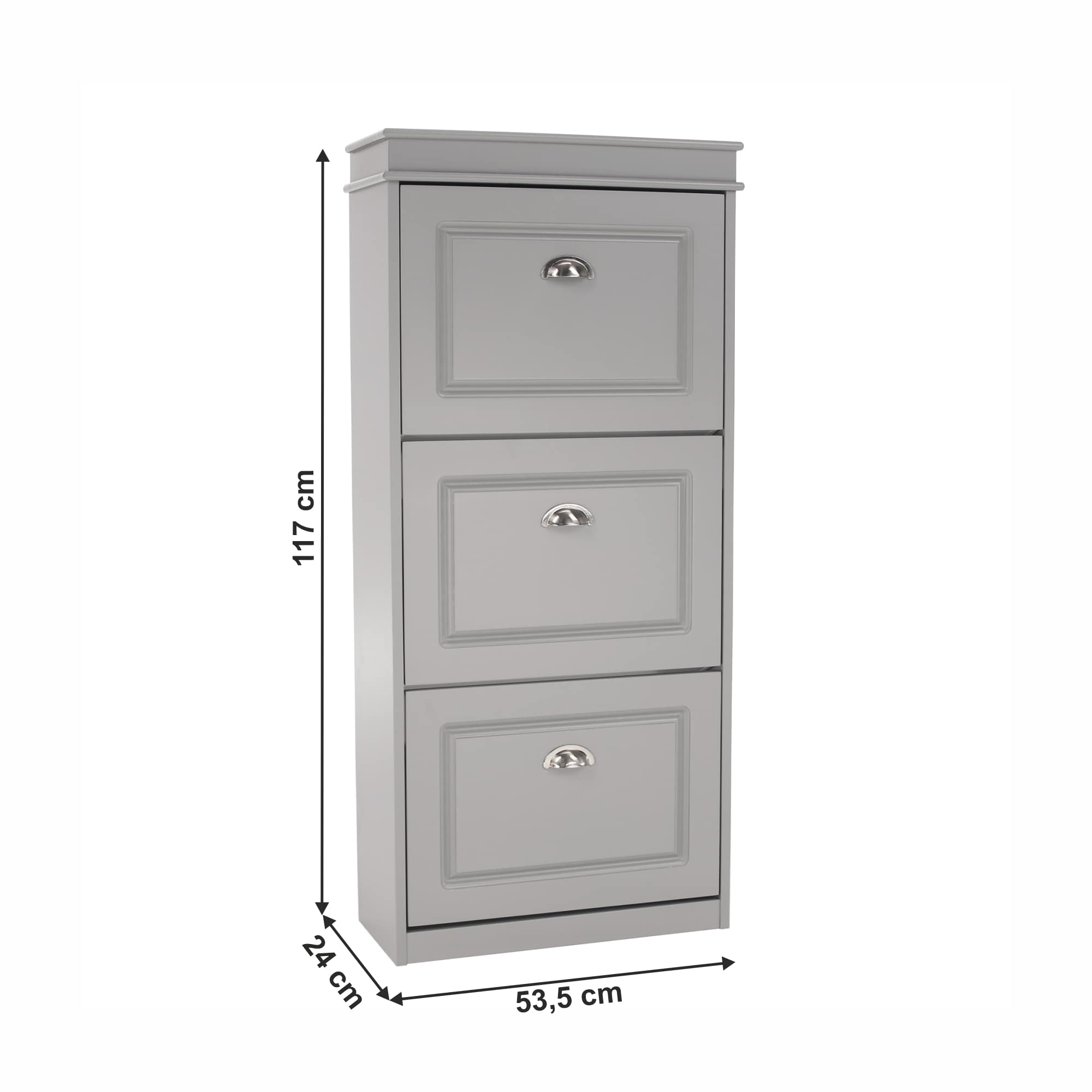 Pantofar SEBER TYP 2, gri, PAL/MDF, 54x24x117 cm