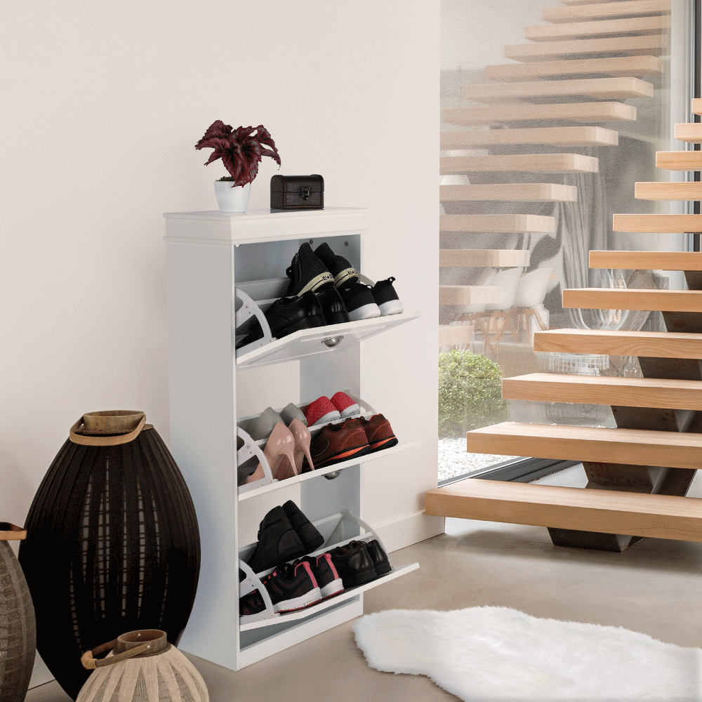 Pantofar SEBER TYP 2, alb, PAL, 54x24x117 cm