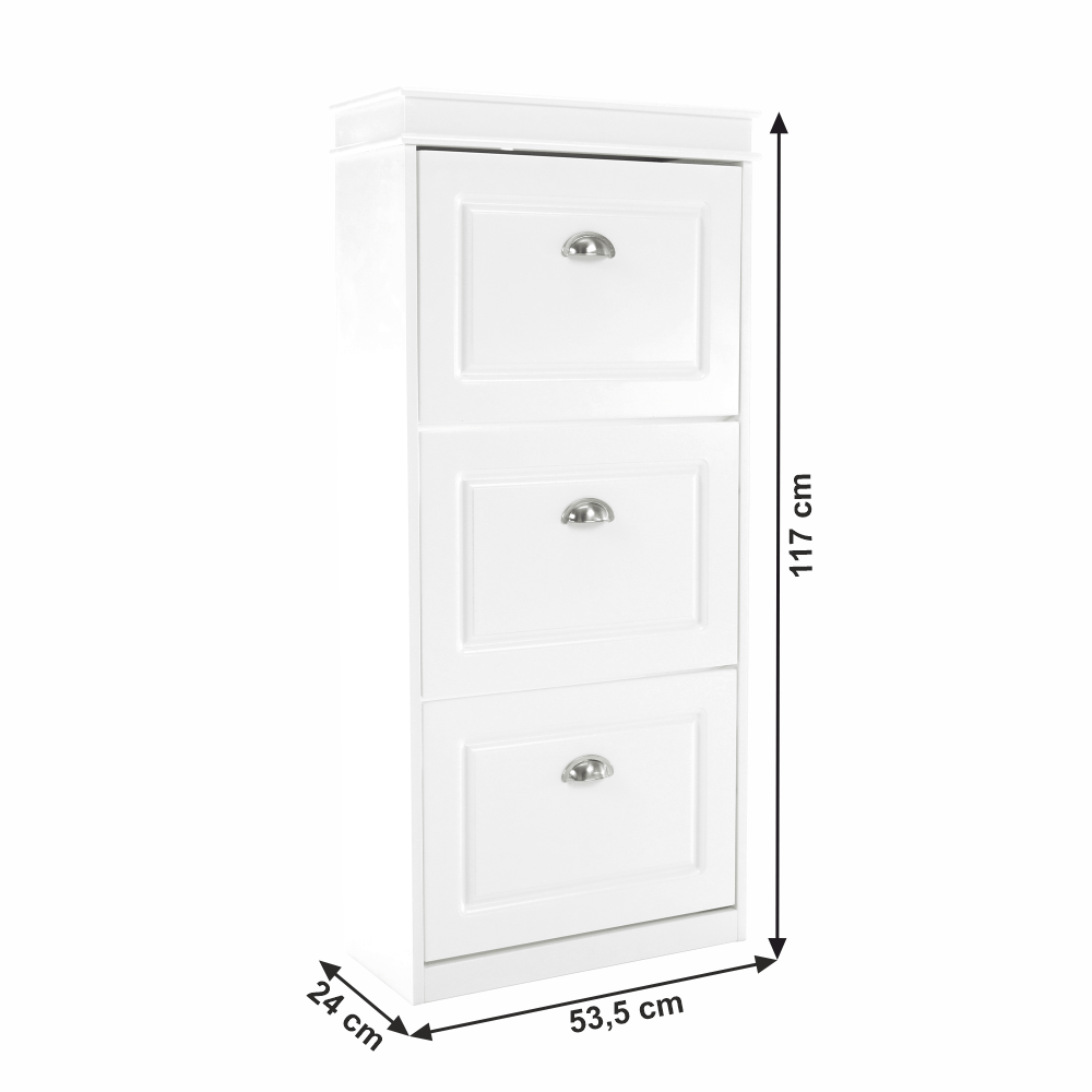 Pantofar SEBER TYP 2, alb, PAL, 54x24x117 cm