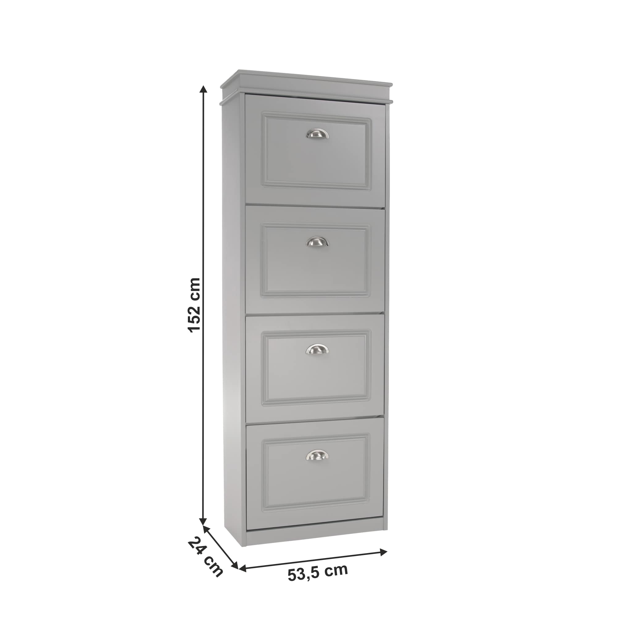 Pantofar SEBER TYP 3, gri, PAL/MDF, 54x24x152 cm