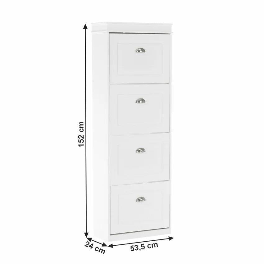 Pantofar SEBER TYP 3, alb, PAL, 54x24x152 cm