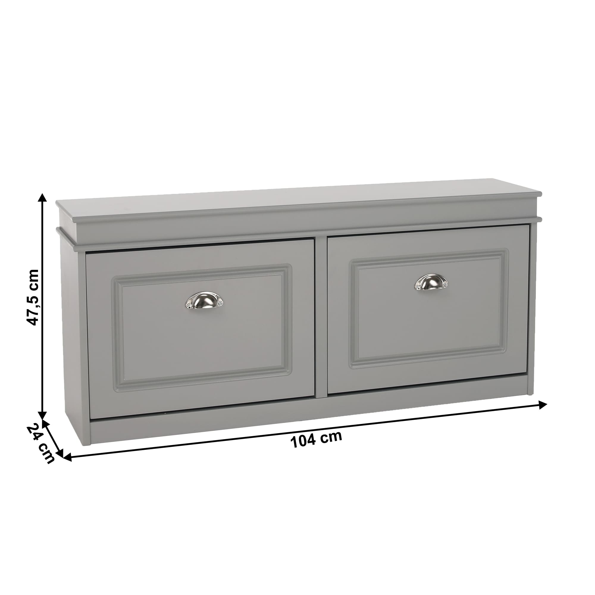 Pantofar SEBER TYP 4, gri, PAL/MDF, 104x24x48 cm