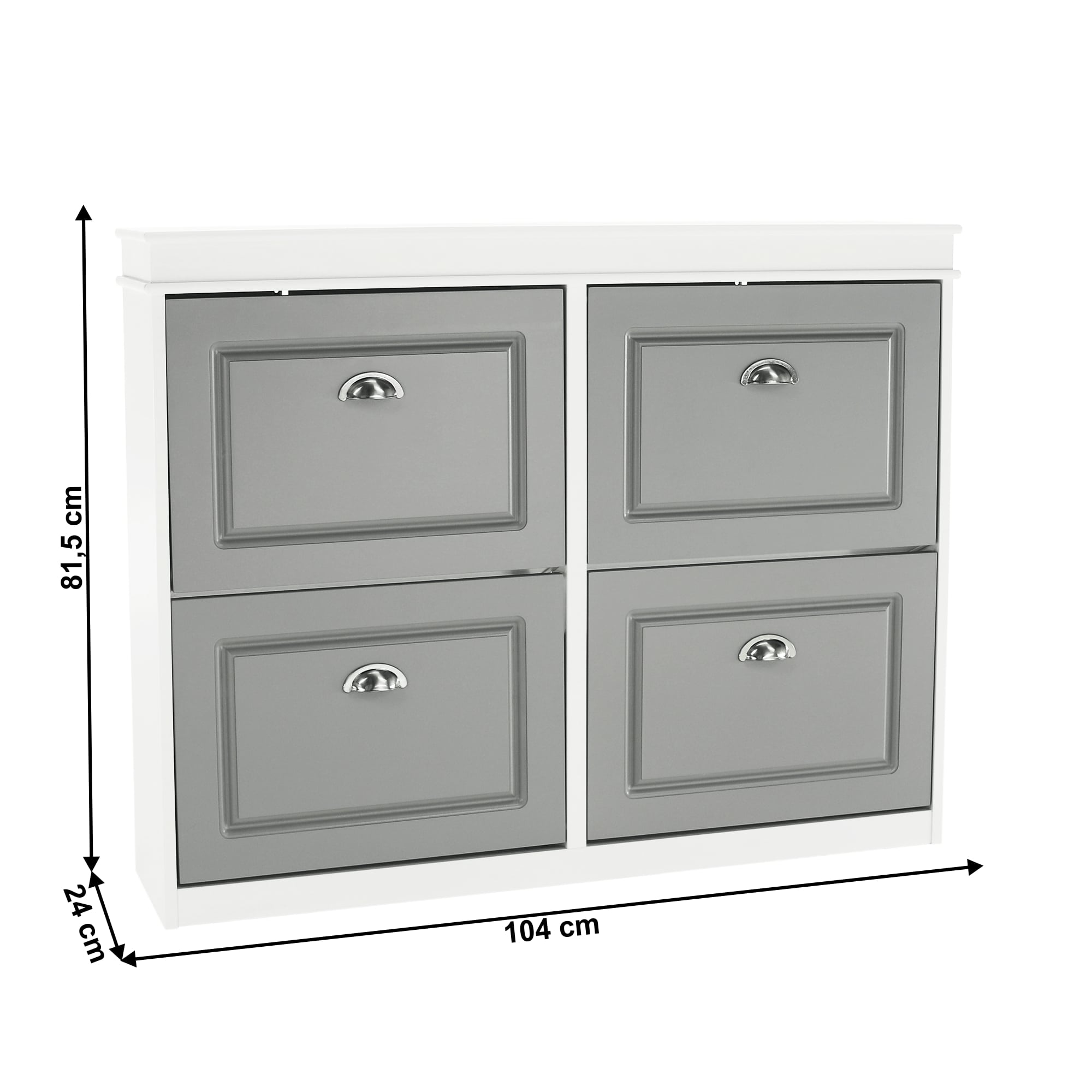 Pantofar SEBER TYP 5, alb/gri, PAL/MDF, 104x24x82 cm