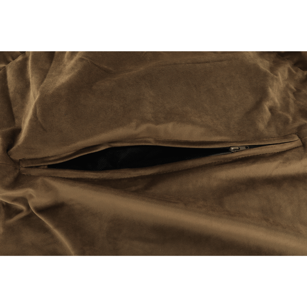Fotoliu puf TRIKALO, maro taupe, material textil, 75x100 cm